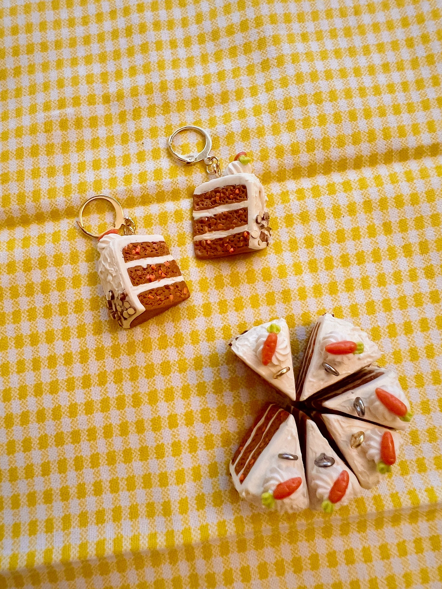 carrot cake dangle earrings