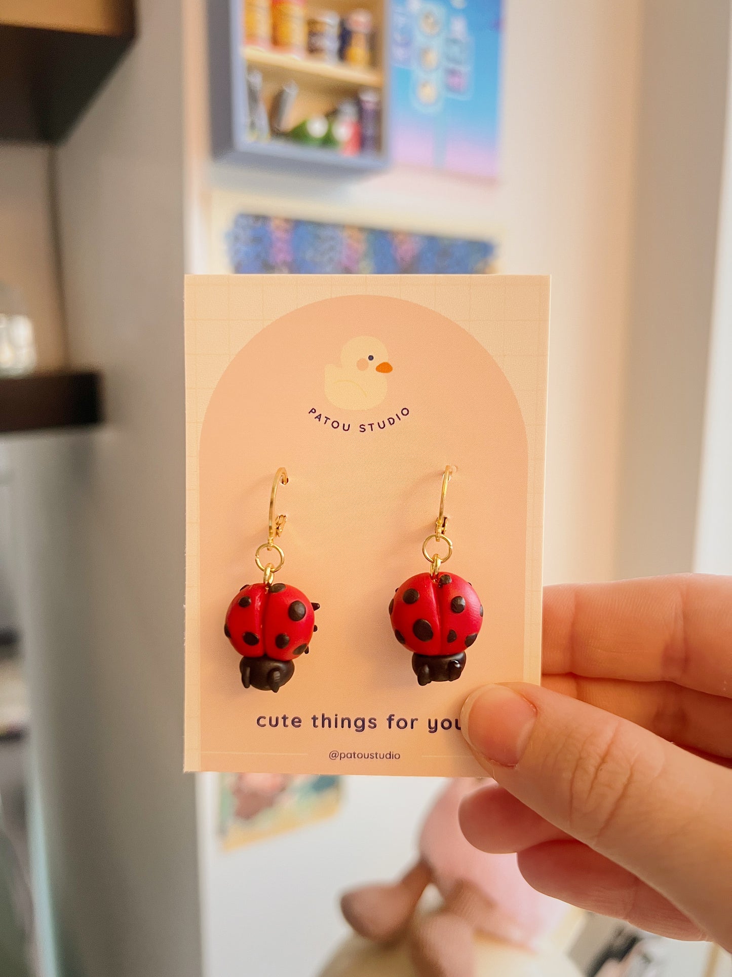 small ladybug earrings