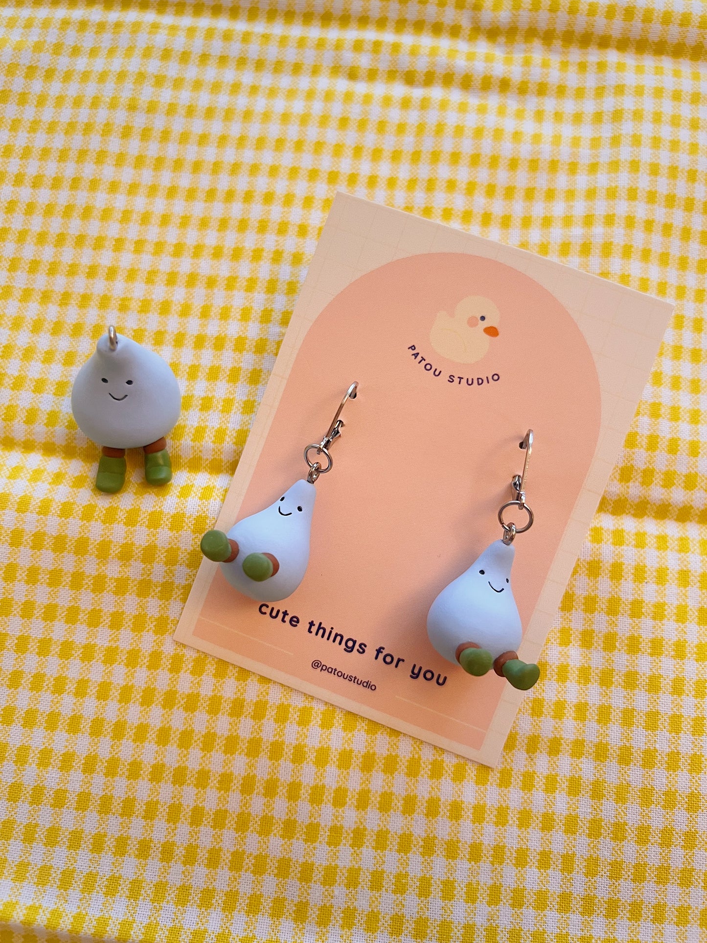 blue raindrop boots dangle earrings