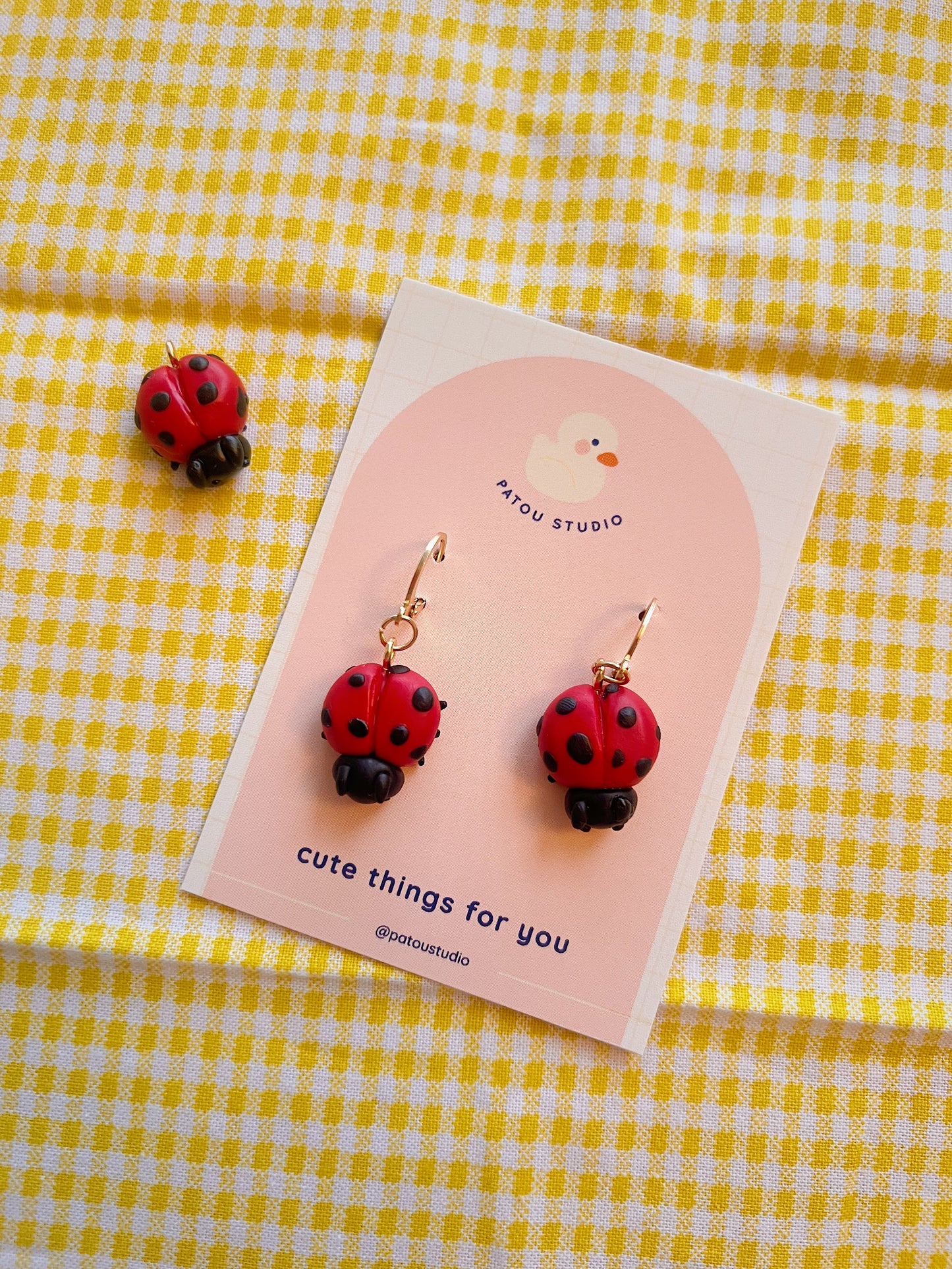 small ladybug earrings