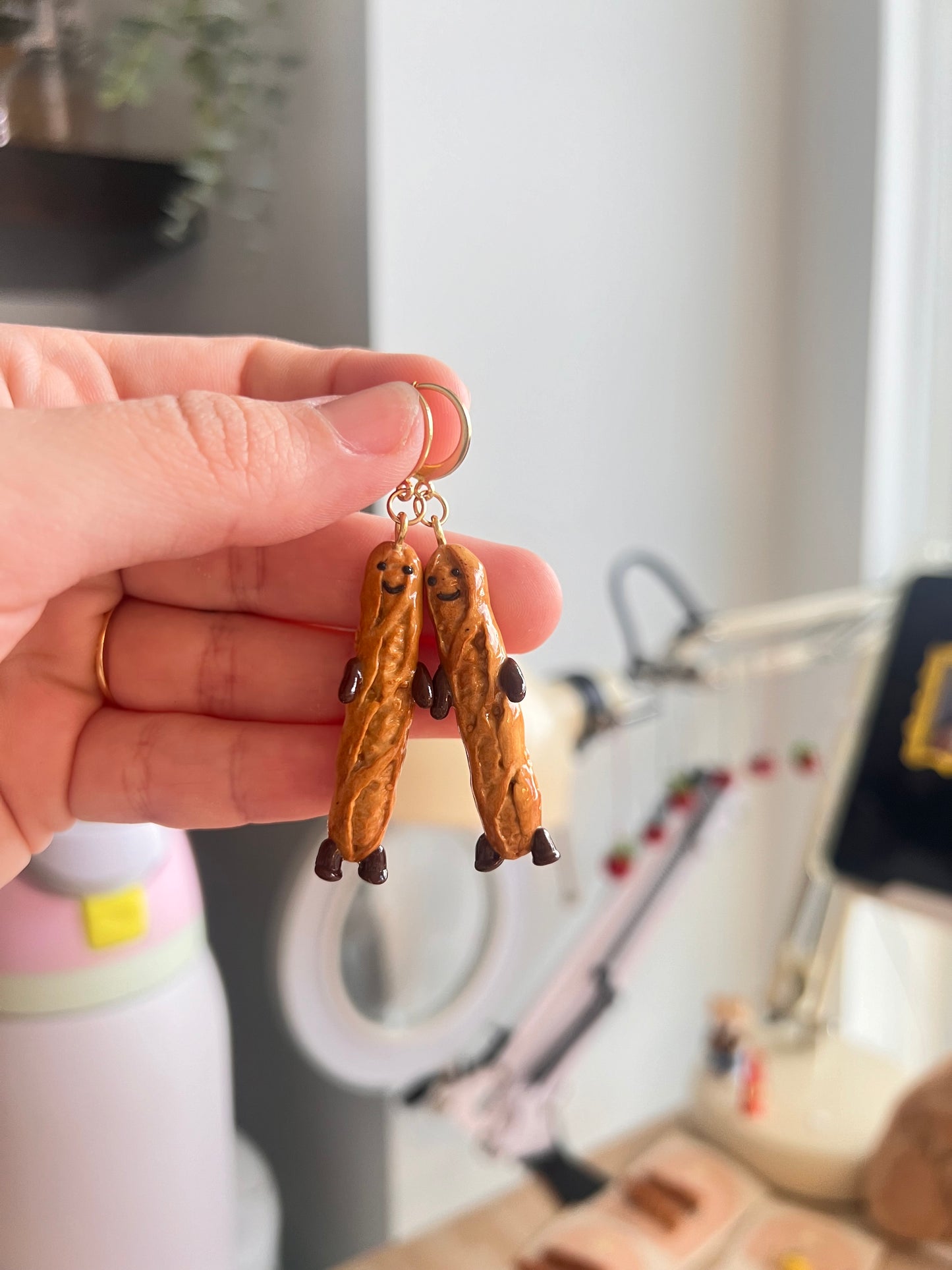 baguette jellycat inspired dangle earrings