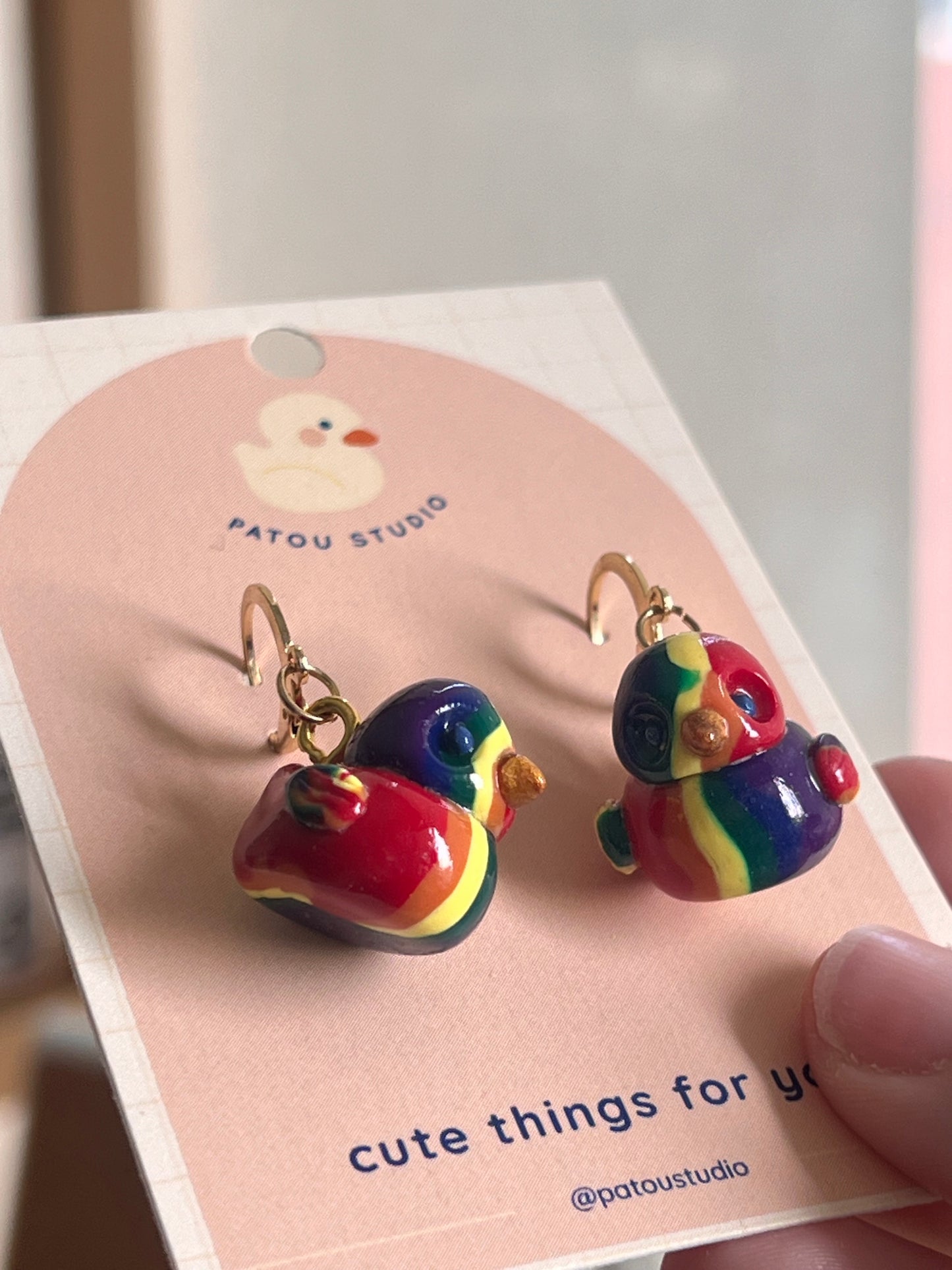 patou rainbow pride dangle earrings