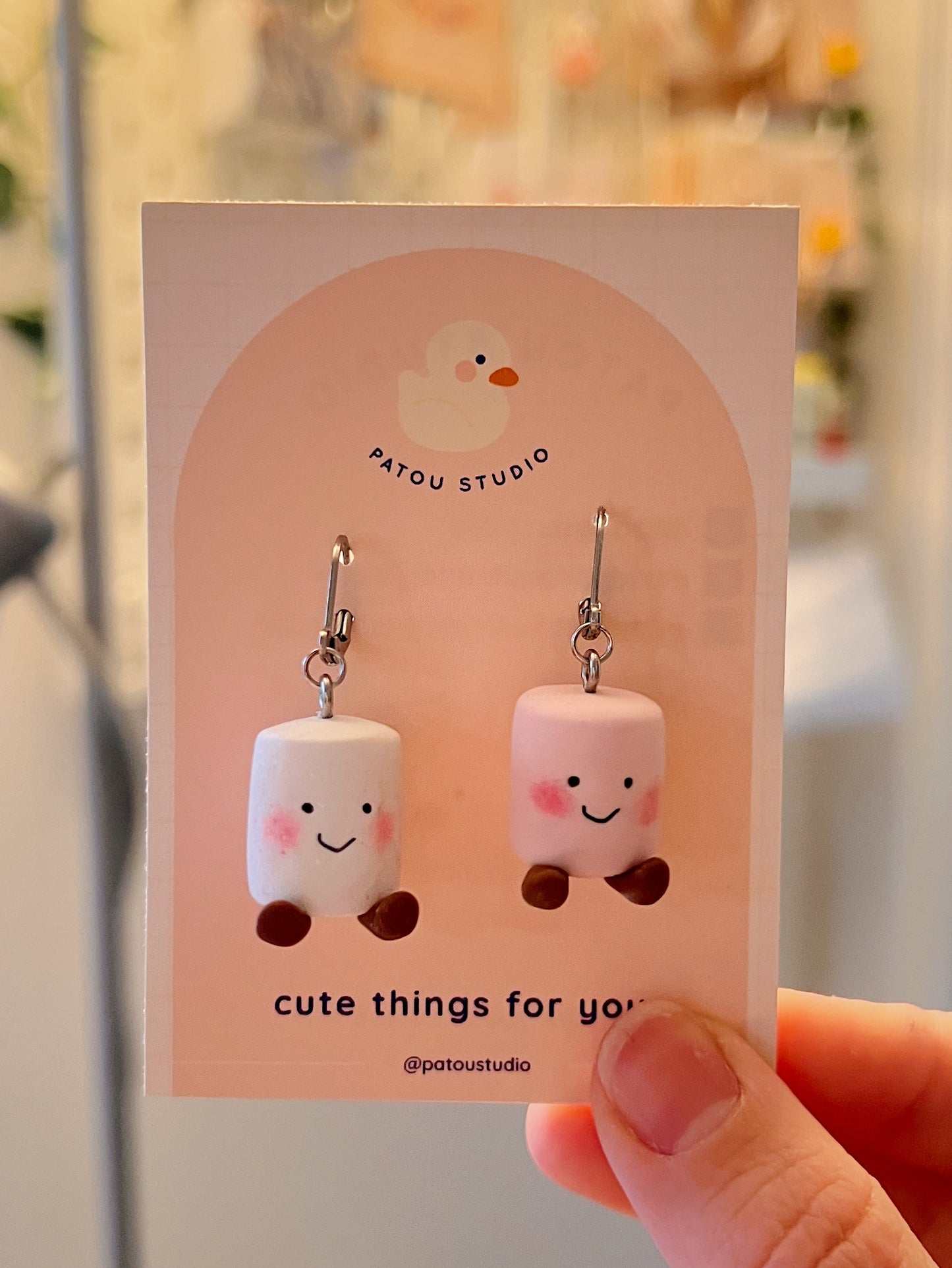marshmallow jelly inspired miniature ~ dangle earrings