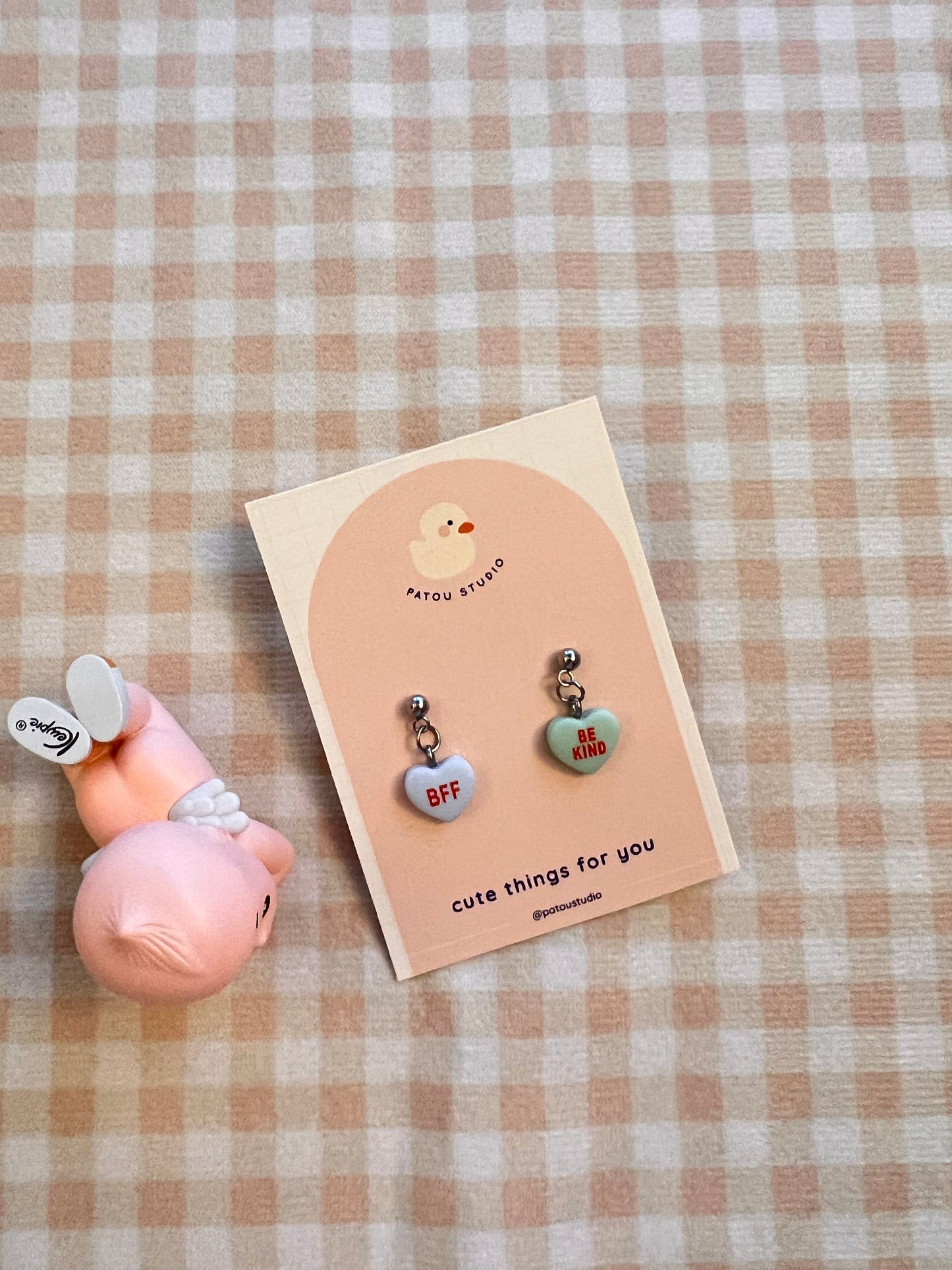 conversation hearts *random quotes and colors* ~ dangle earrings