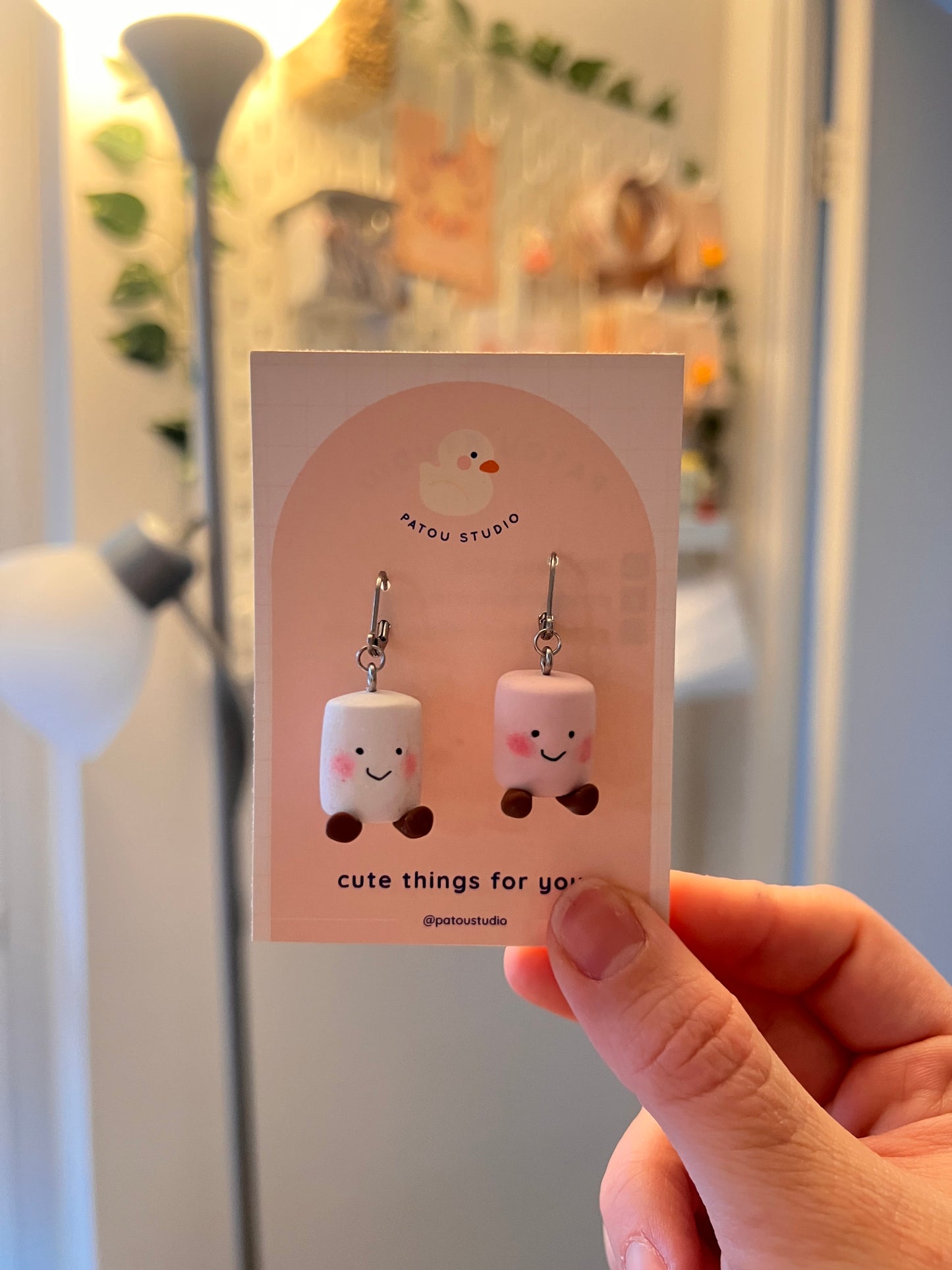 marshmallow jelly inspired miniature ~ dangle earrings