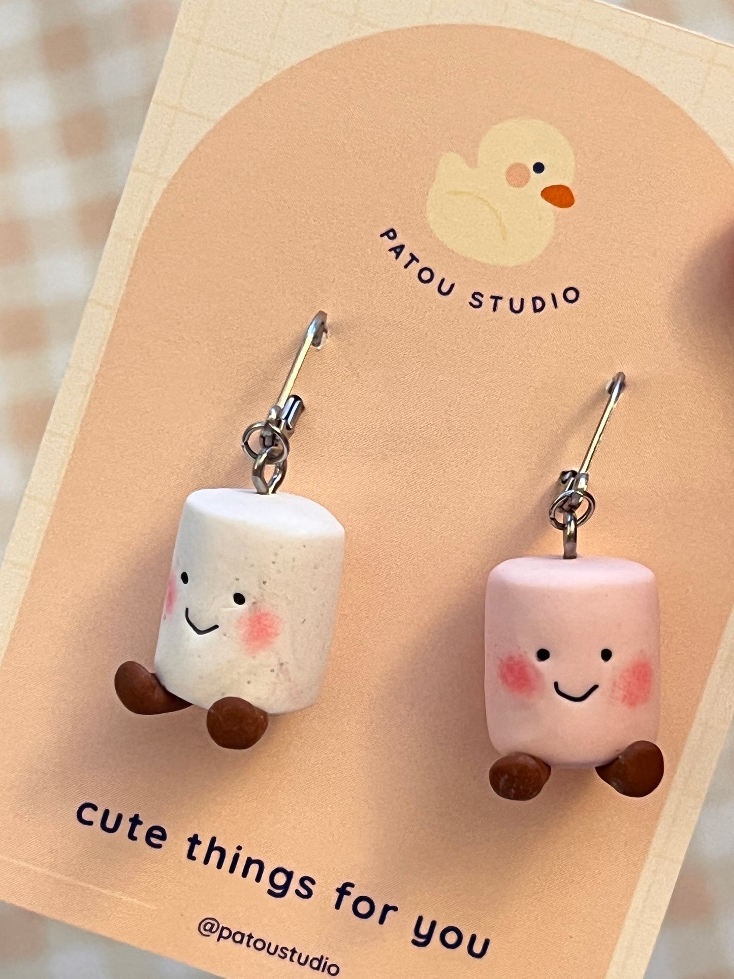 marshmallow jelly inspired miniature ~ dangle earrings