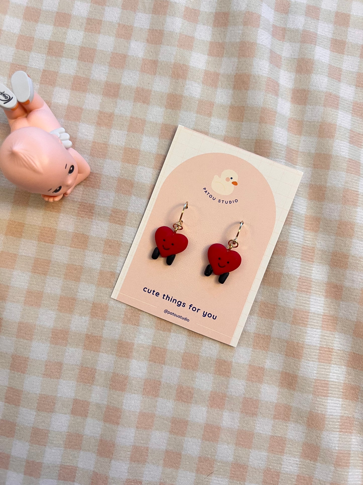 heart jelly inspired miniature ~ dangle earrings