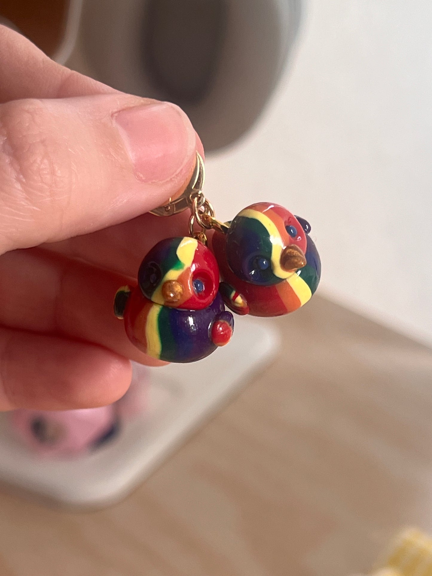 patou rainbow pride dangle earrings