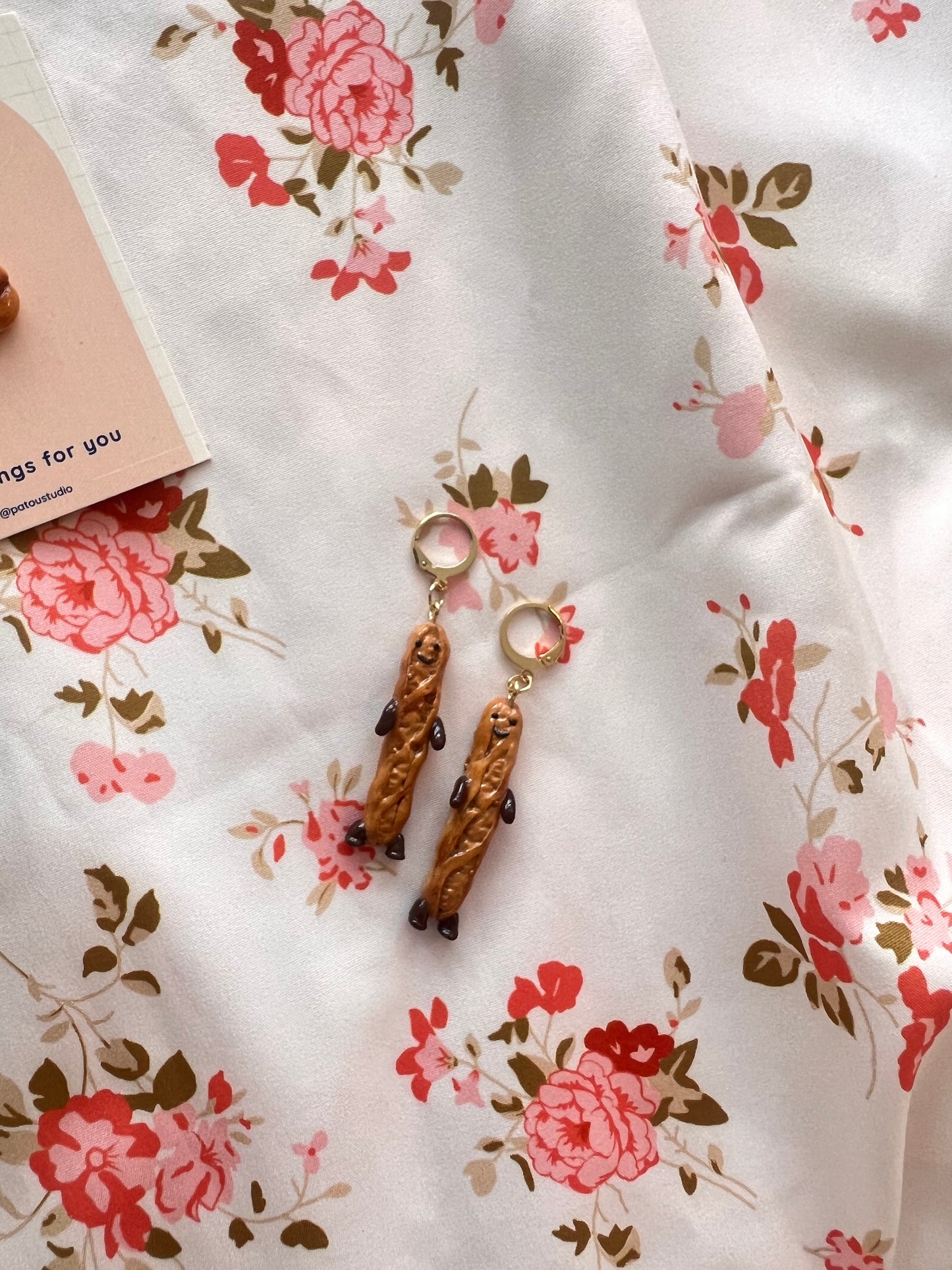 baguette jellycat inspired dangle earrings