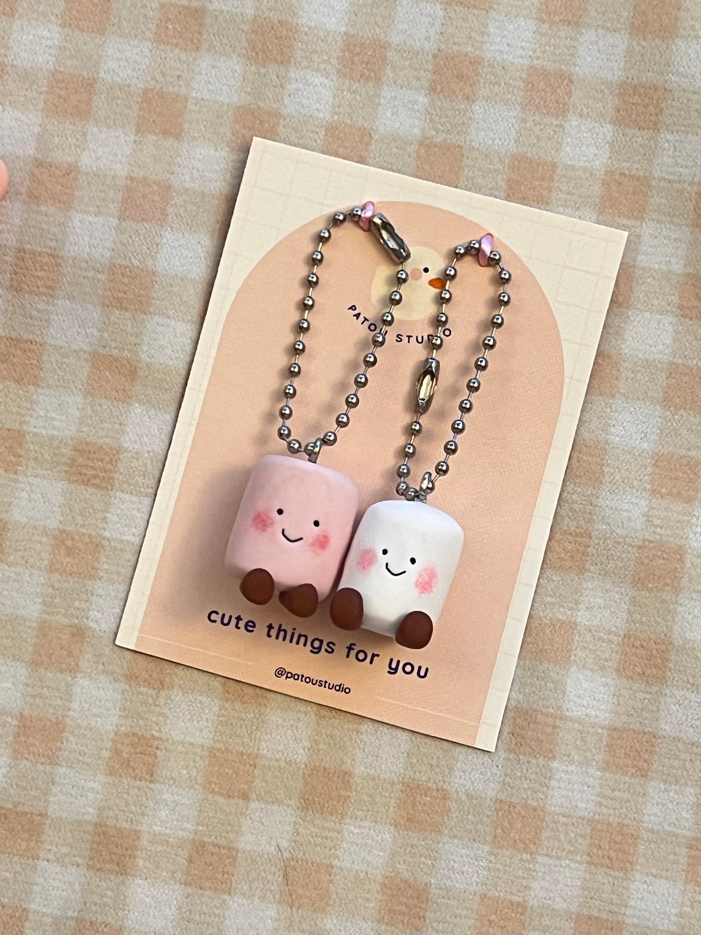 marshmallow miniature ~ keychain charm ~ jelly inspired