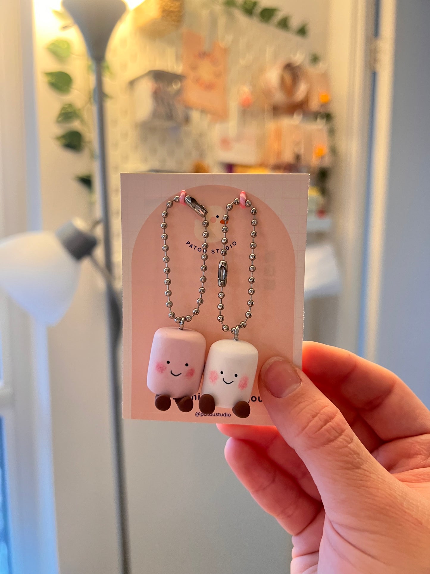 marshmallow miniature ~ keychain charm ~ jelly inspired
