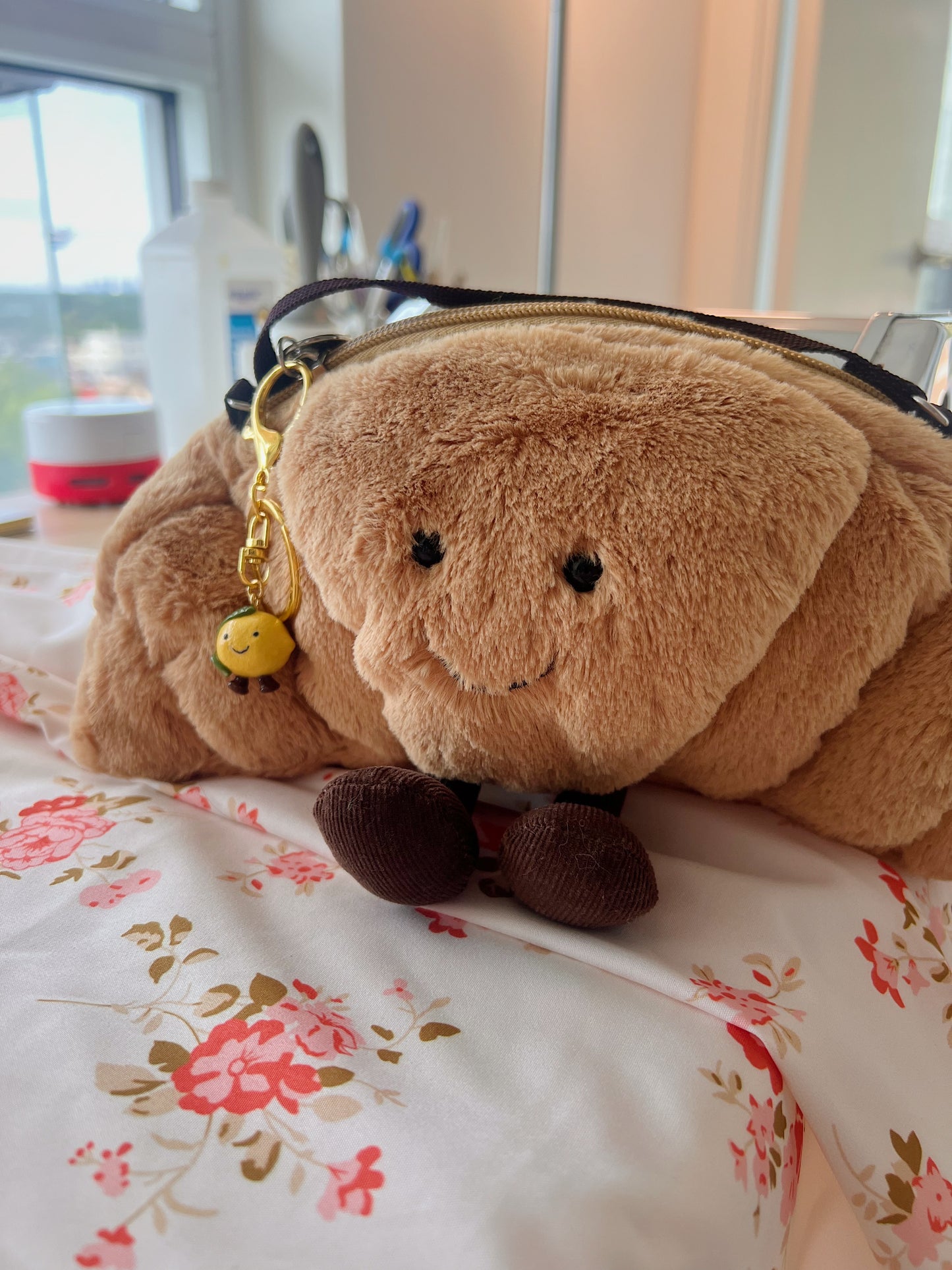 jellycat inspired lemon keychain