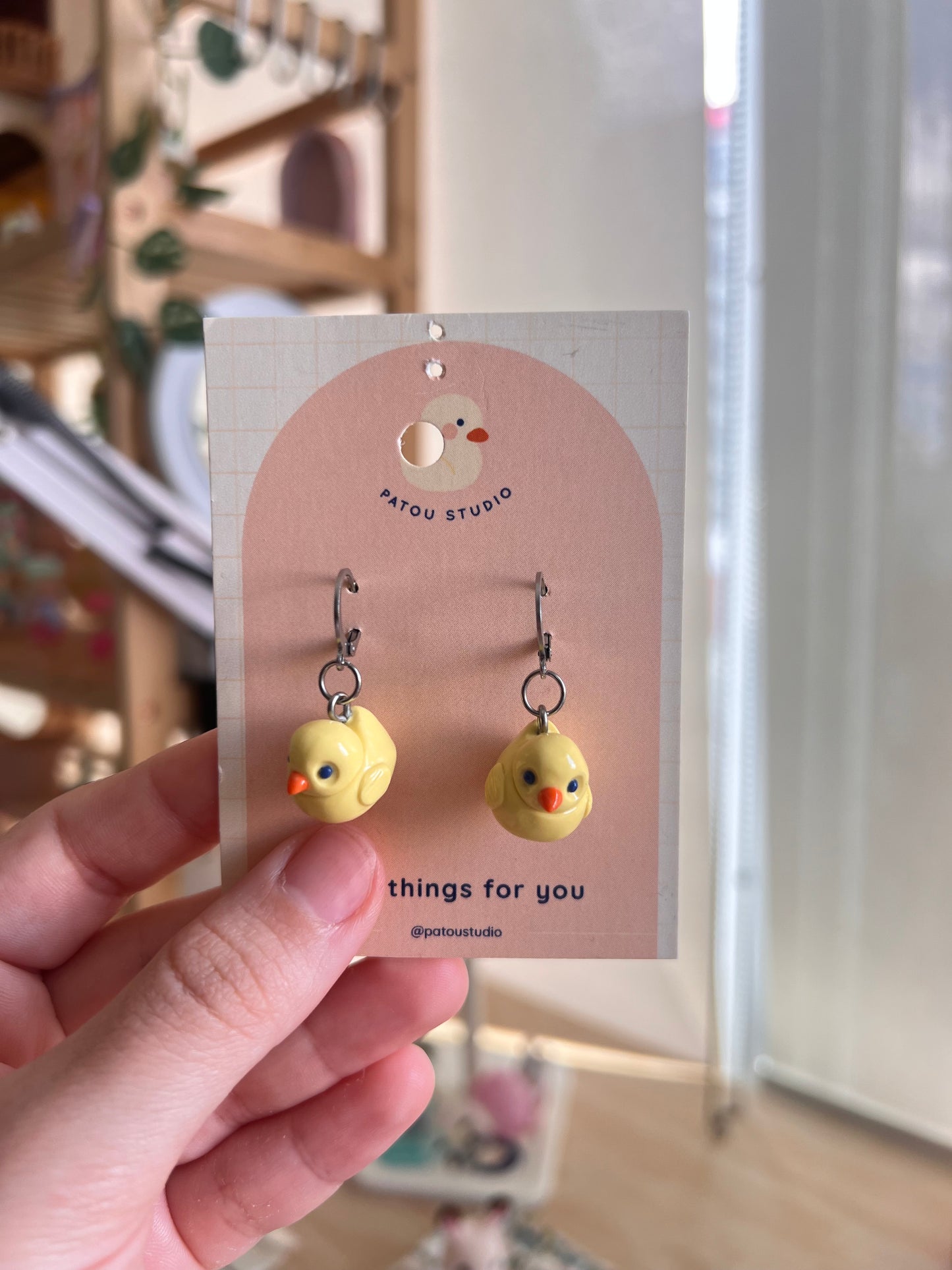miniature baby patou dangle earrings