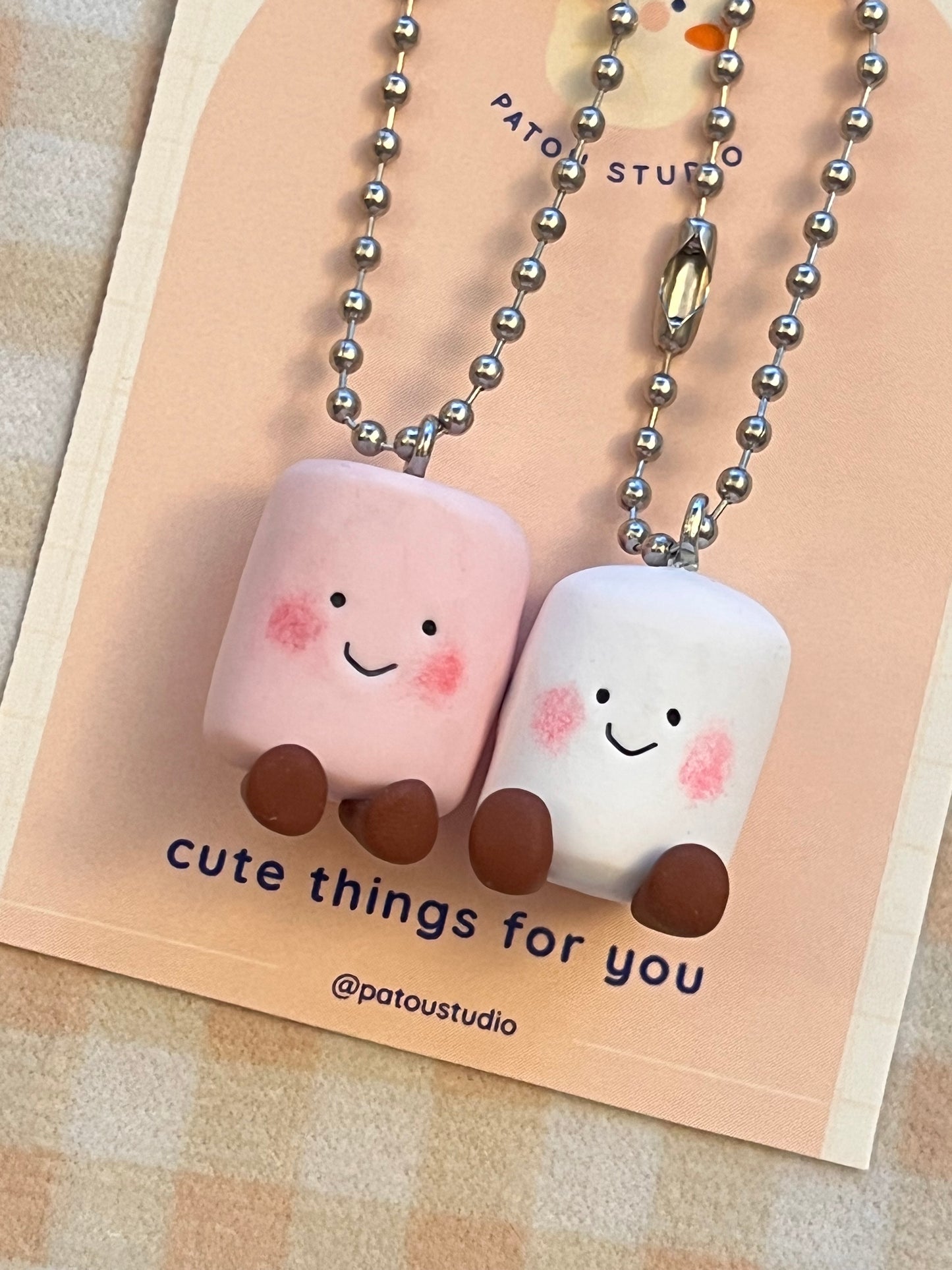 marshmallow miniature ~ keychain charm ~ jelly inspired