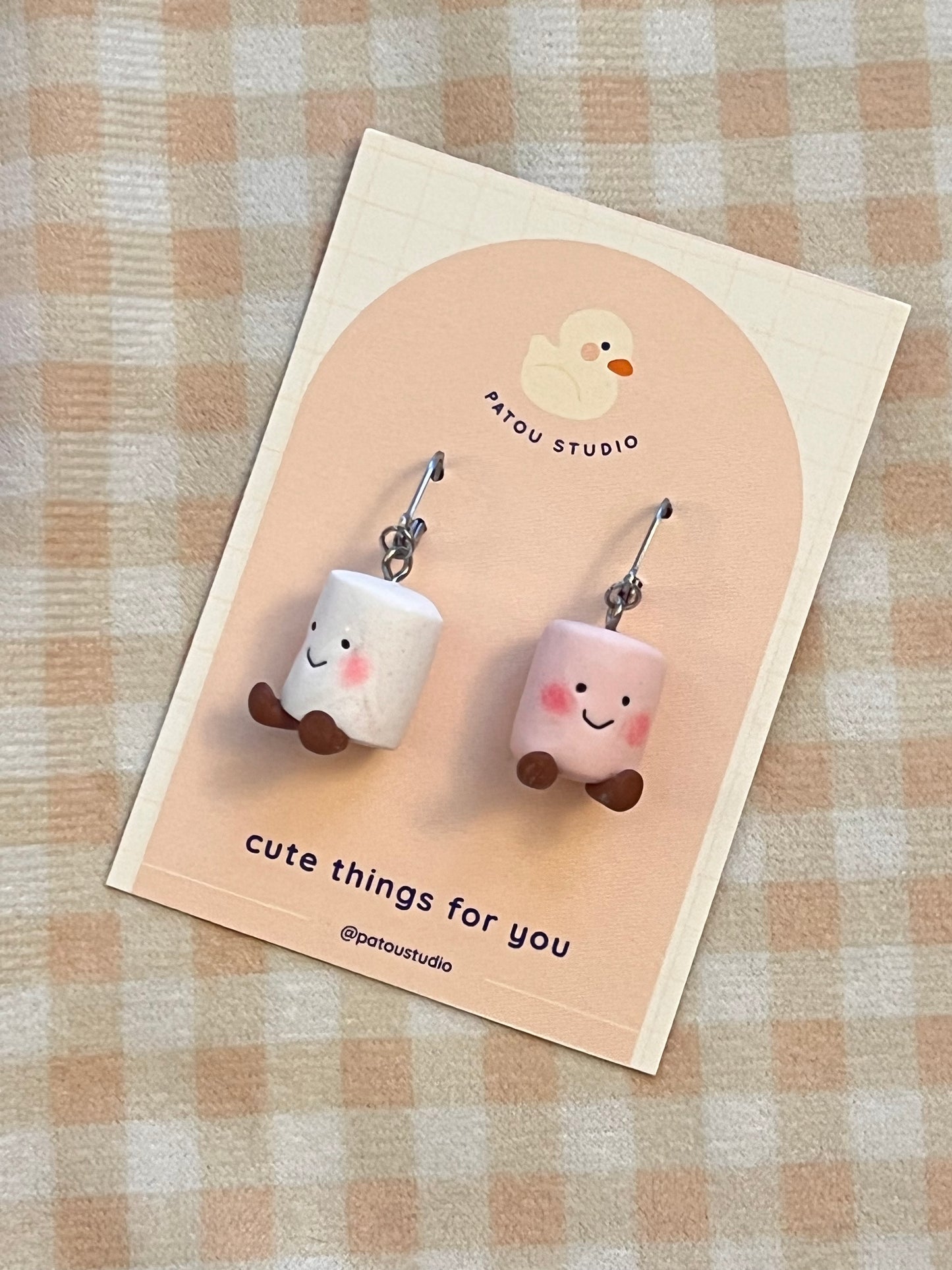 marshmallow jelly inspired miniature ~ dangle earrings