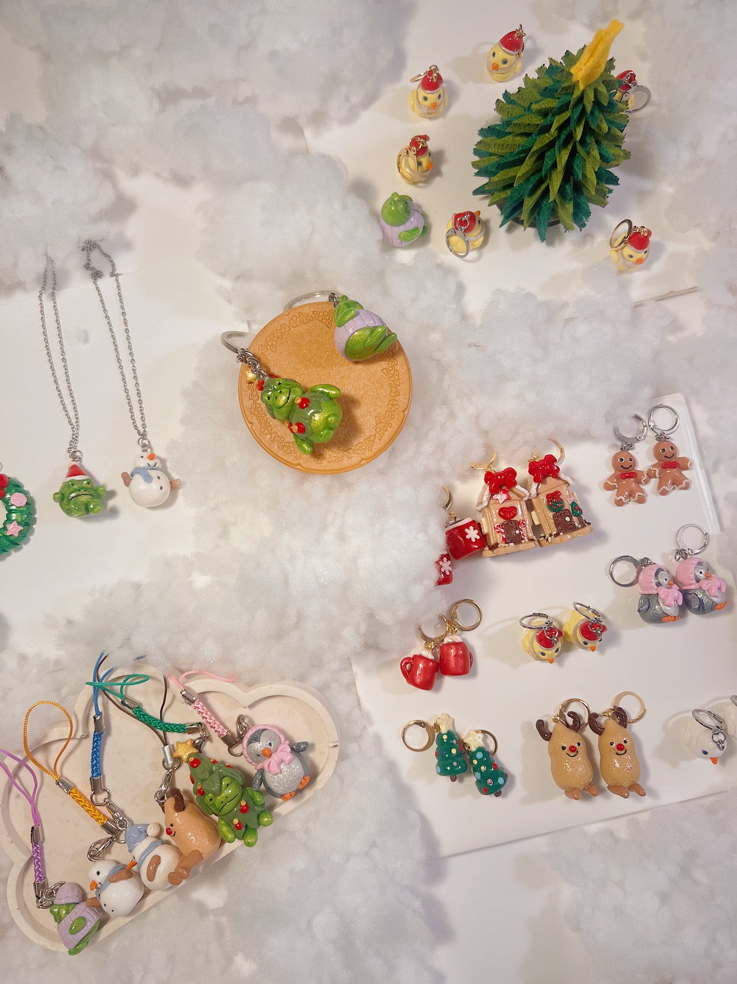 gingerbread miniature dangle earrings | fake food, holidays, cookie, christmas tree