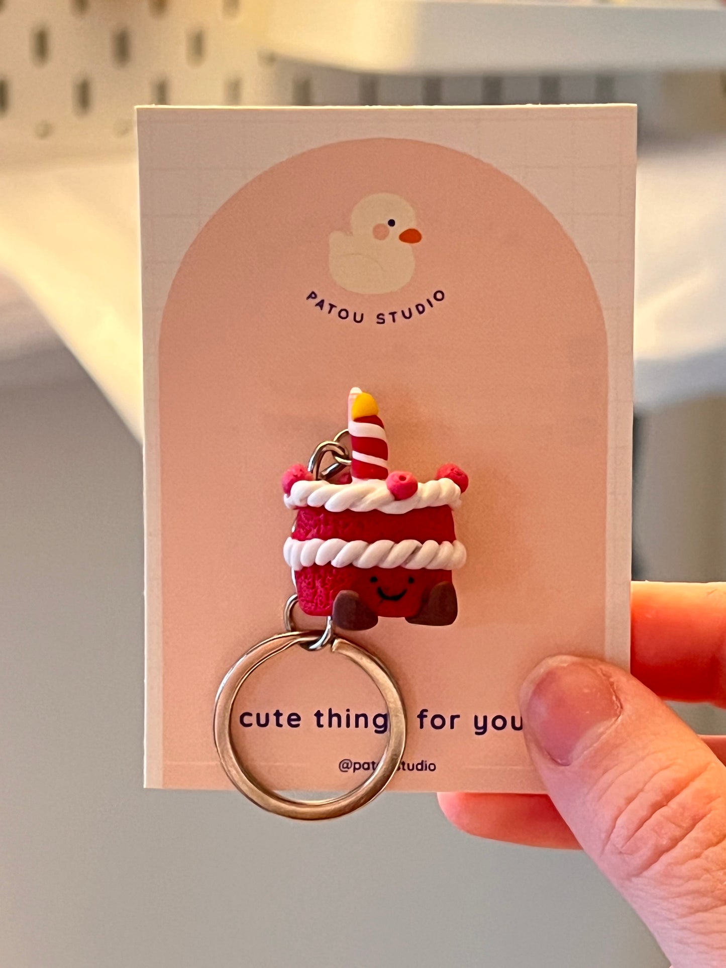 red velvet cake miniature ~ keychain charm ~ jelly inspired