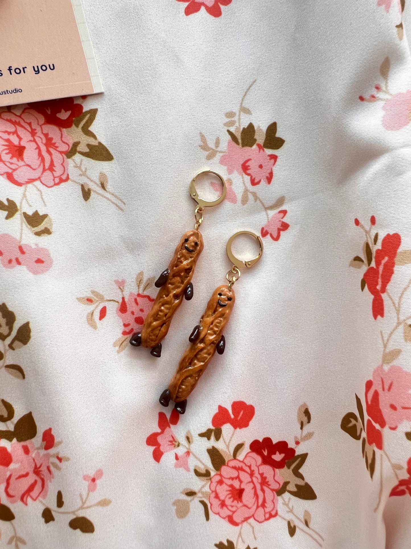 baguette jellycat inspired dangle earrings