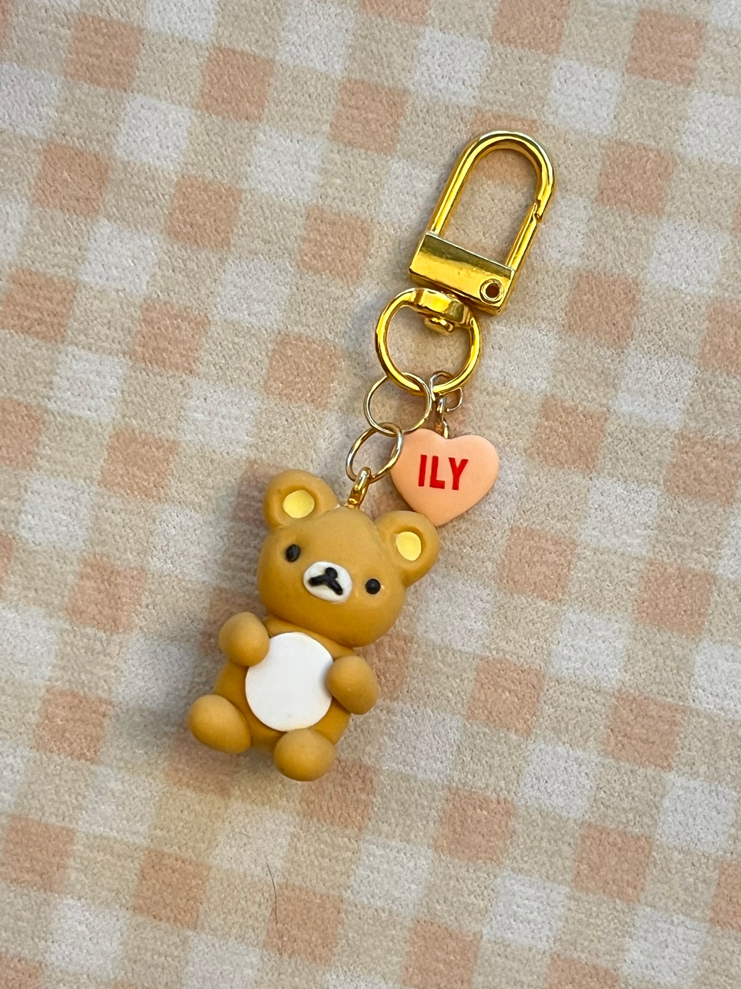 cute bear heart ~ keychain charm ~ rilakkuma inspired