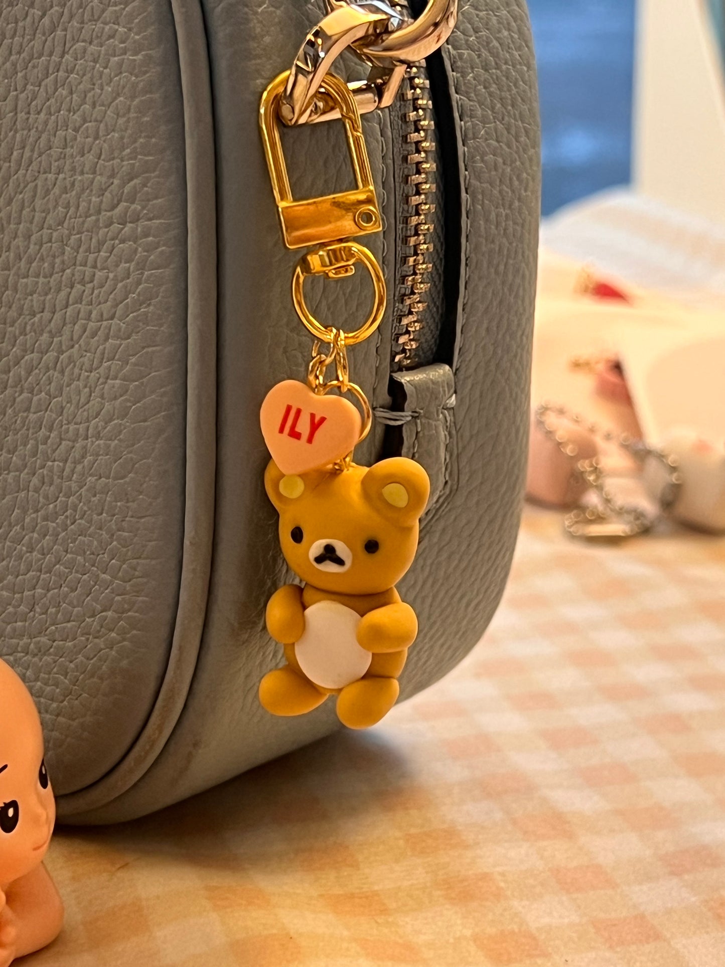 cute bear heart ~ keychain charm ~ rilakkuma inspired