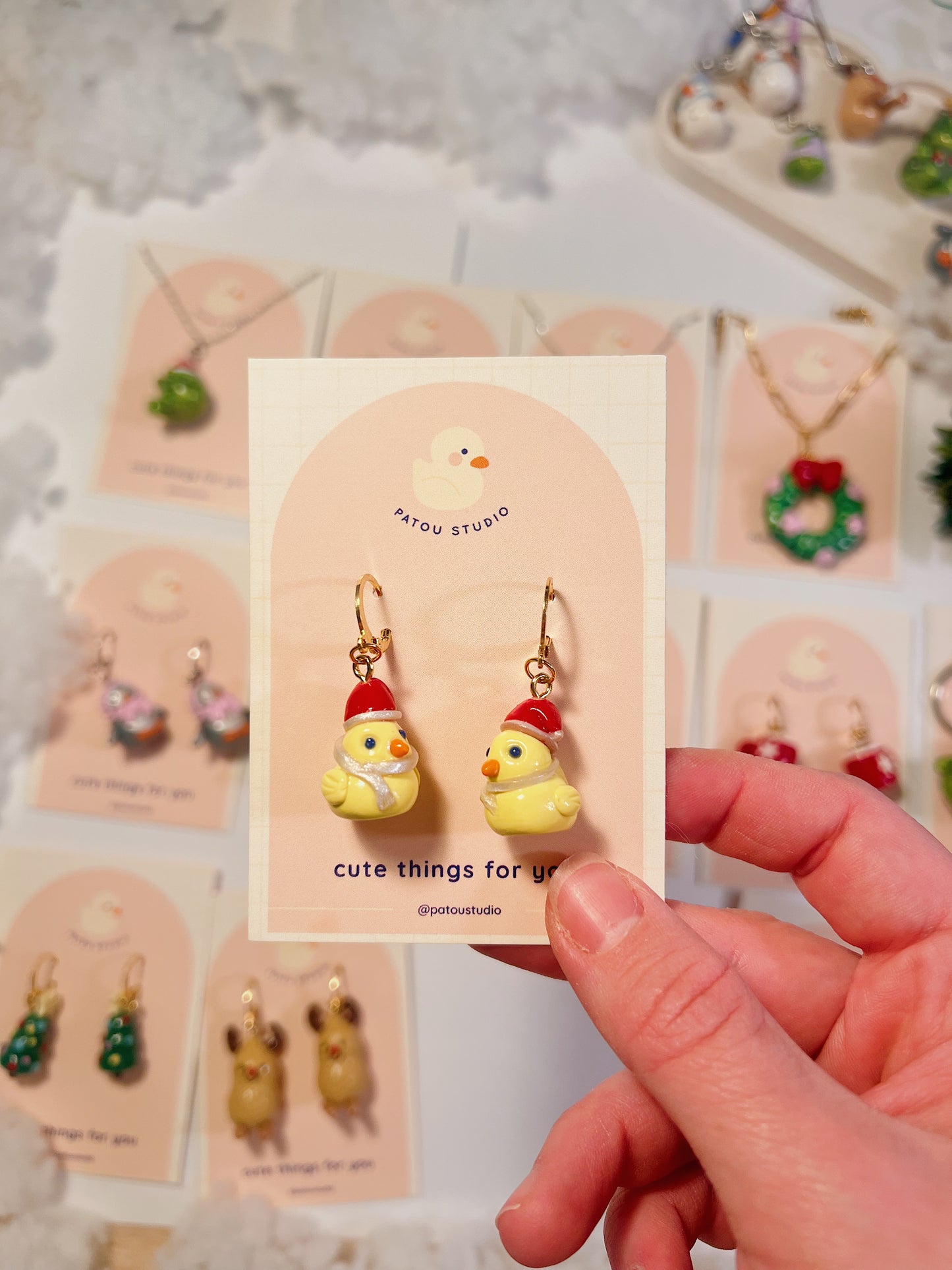 gingerbread miniature dangle earrings | fake food, holidays, cookie, christmas tree
