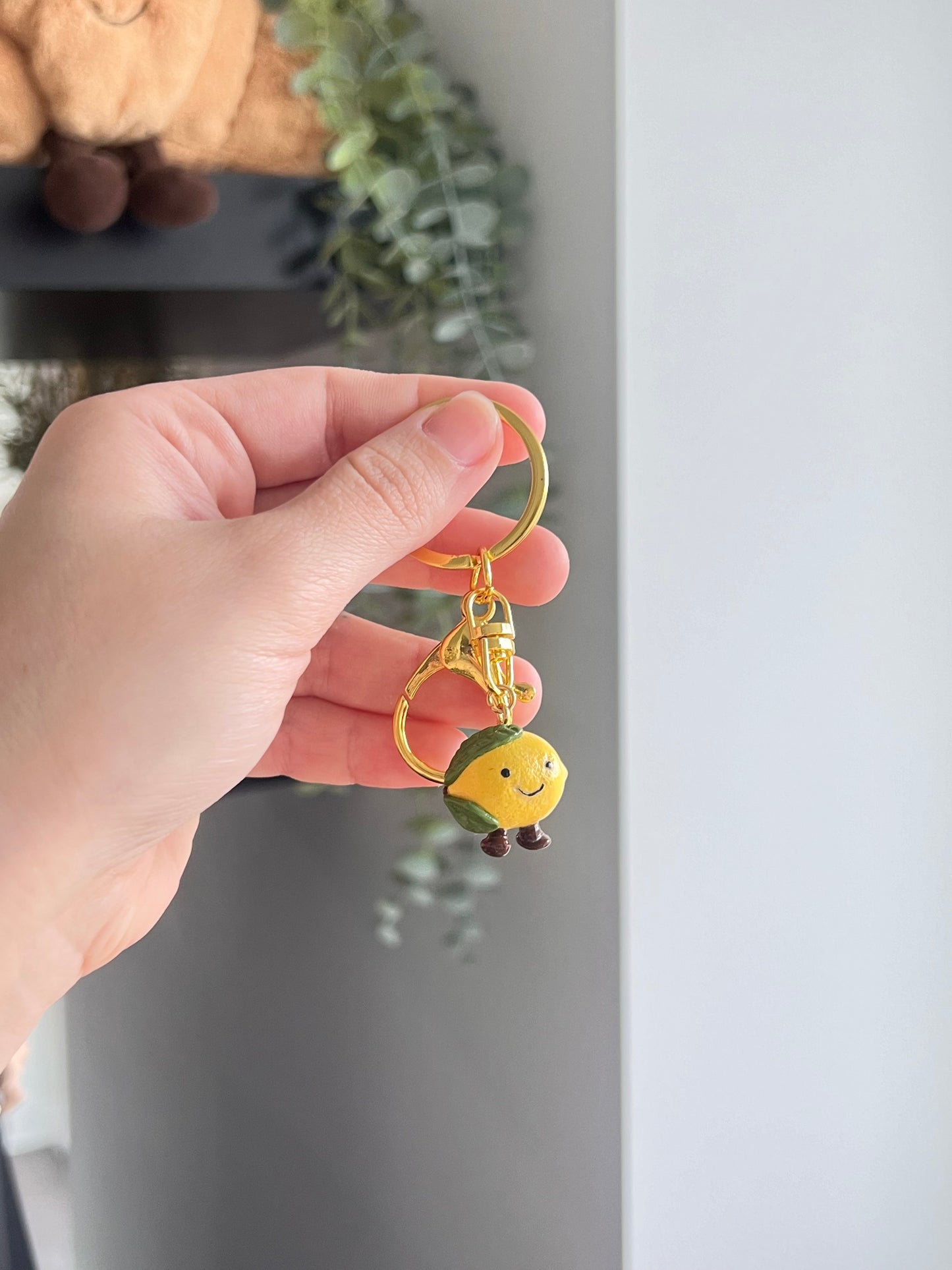 jellycat inspired lemon keychain