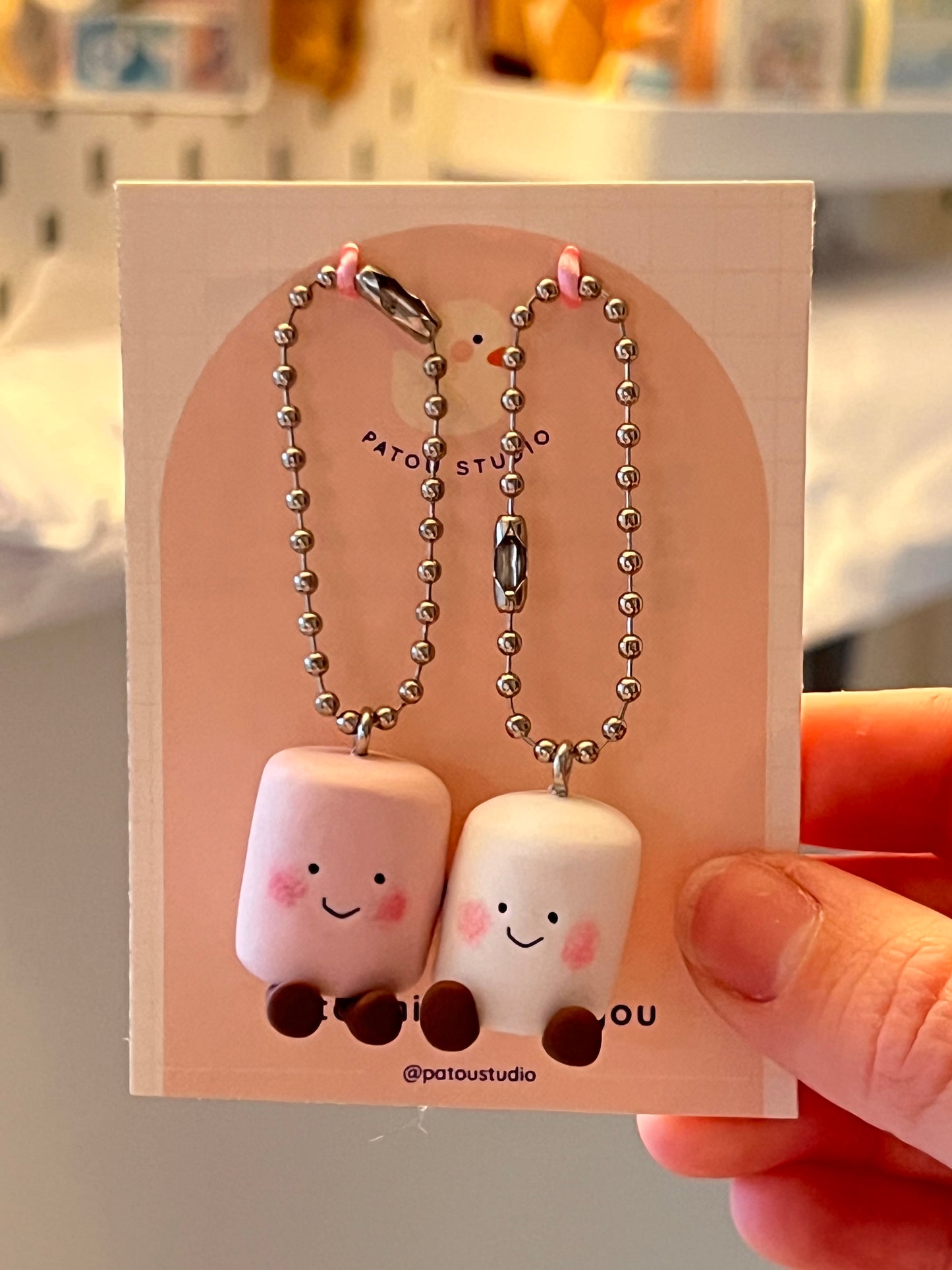 marshmallow miniature ~ keychain charm ~ jelly inspired