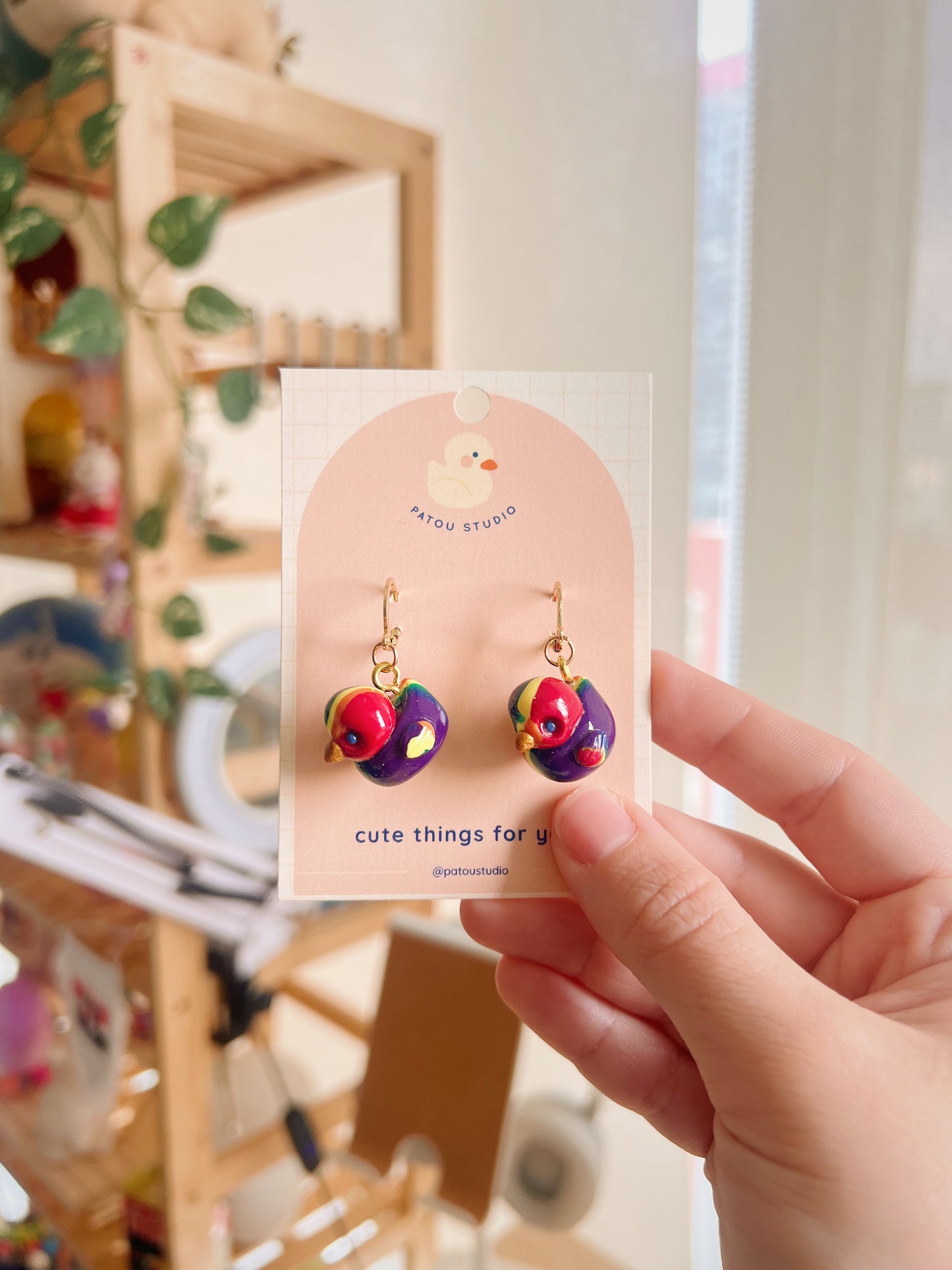 patou rainbow pride dangle earrings