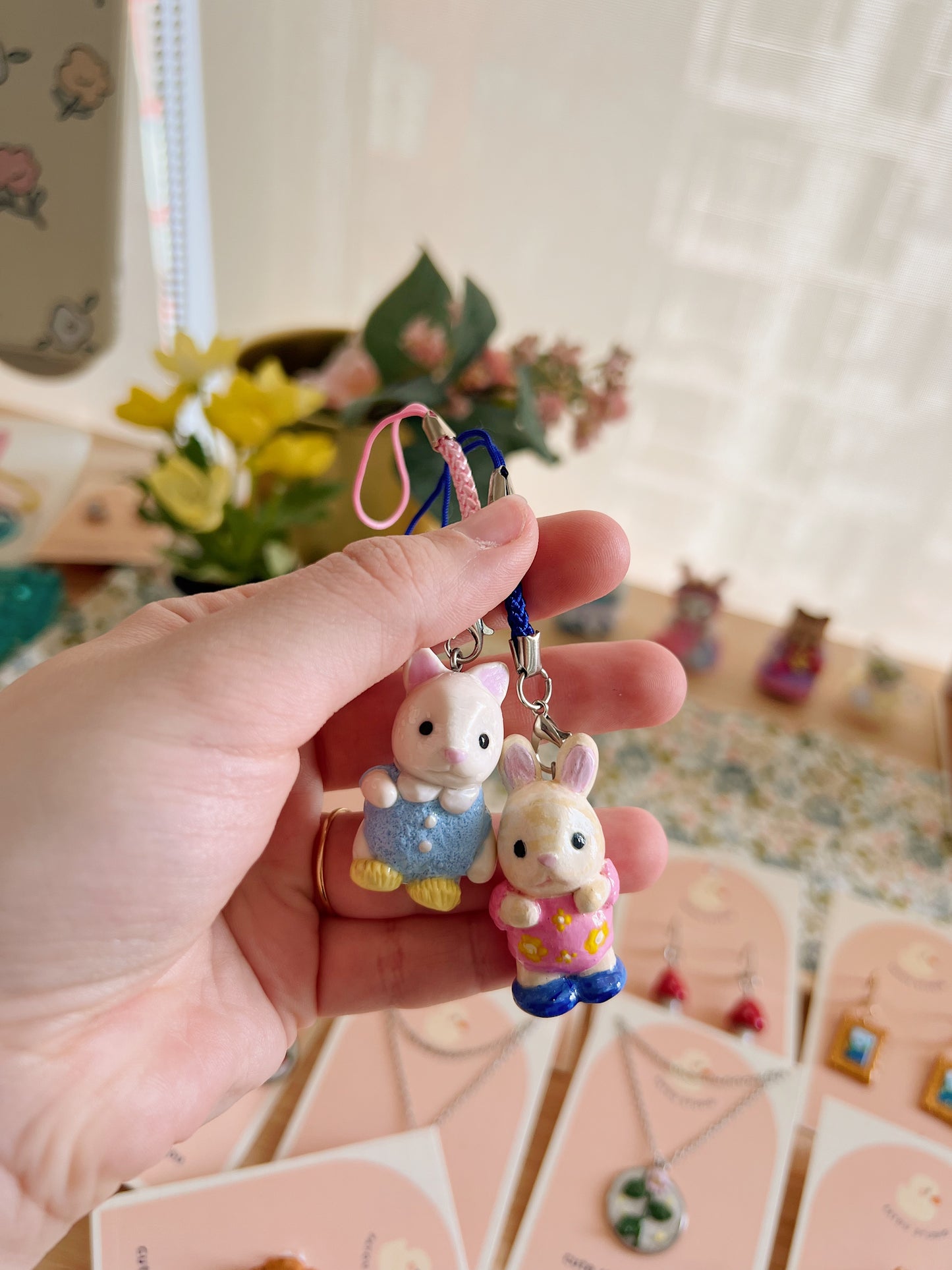 white cat calico critter charm