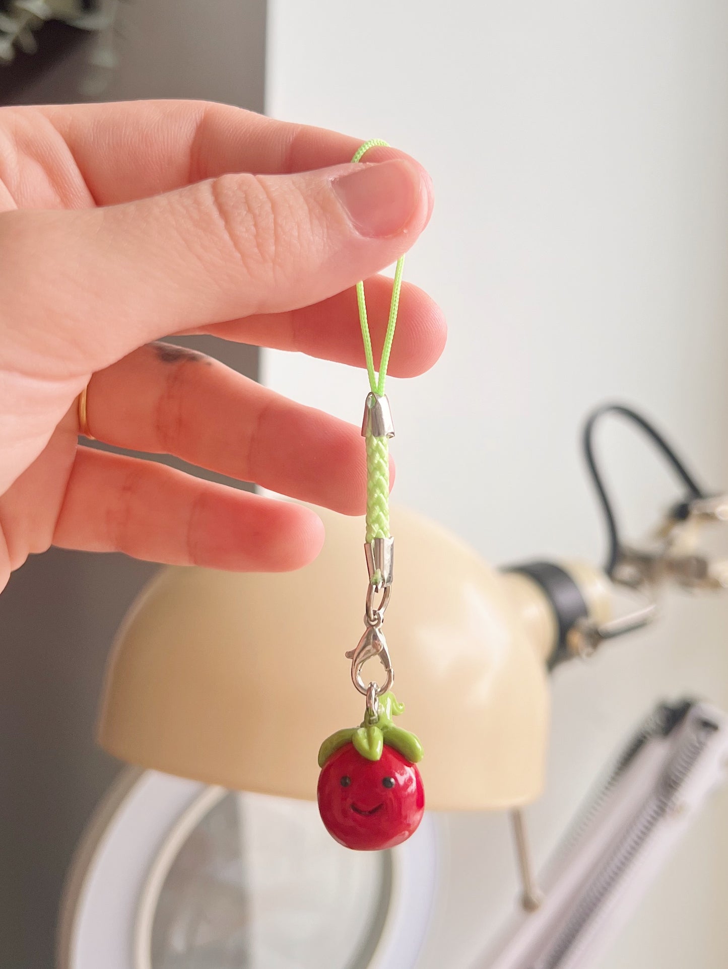 jellycat tomato phone charm