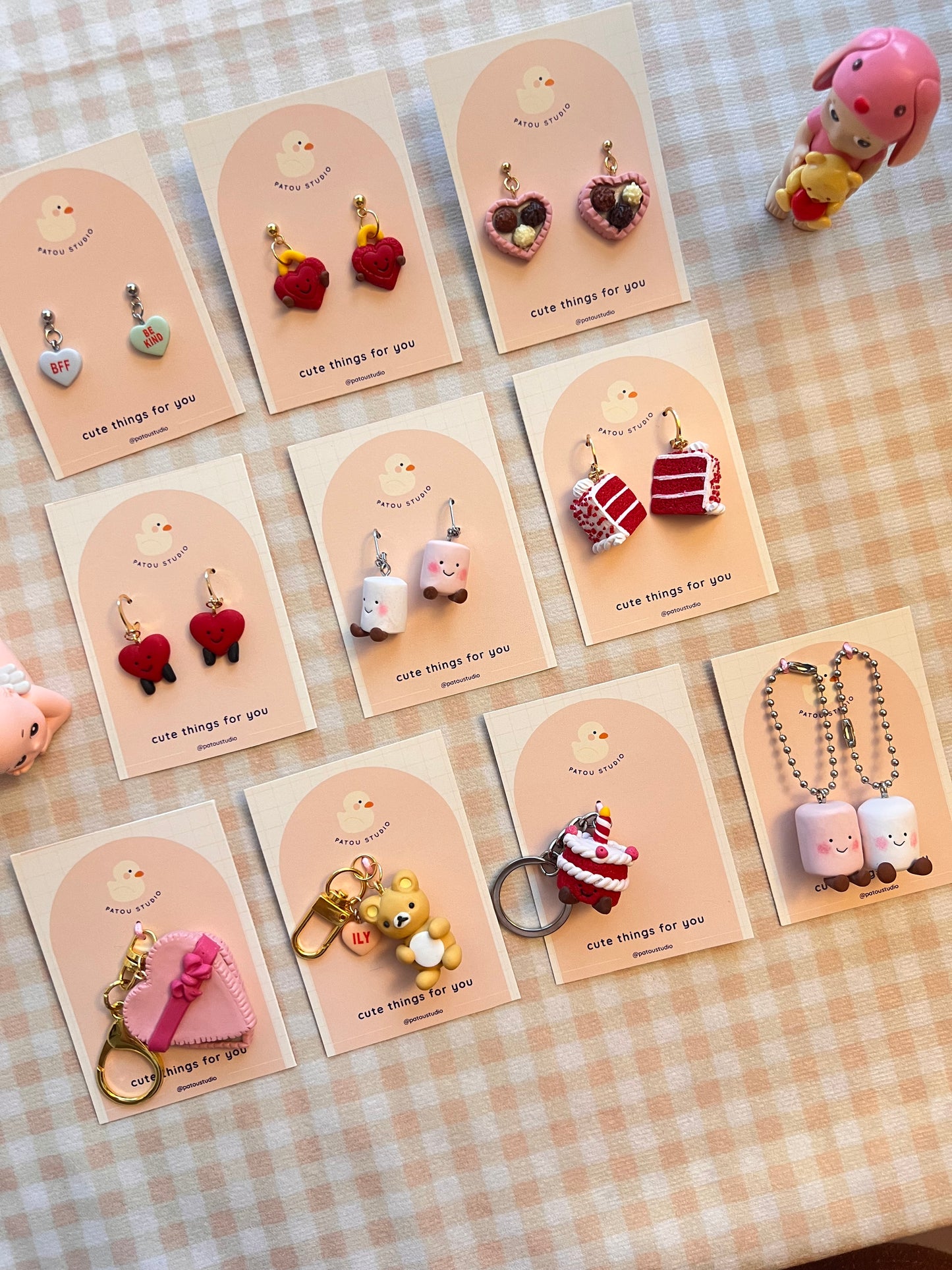 heart jelly inspired miniature ~ dangle earrings