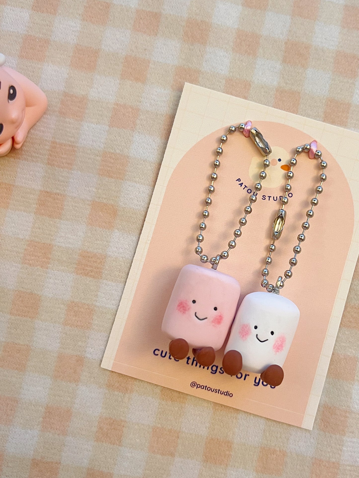 marshmallow miniature ~ keychain charm ~ jelly inspired