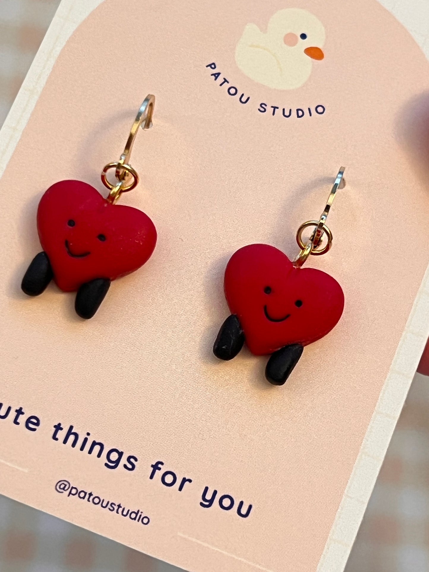 heart jelly inspired miniature ~ dangle earrings