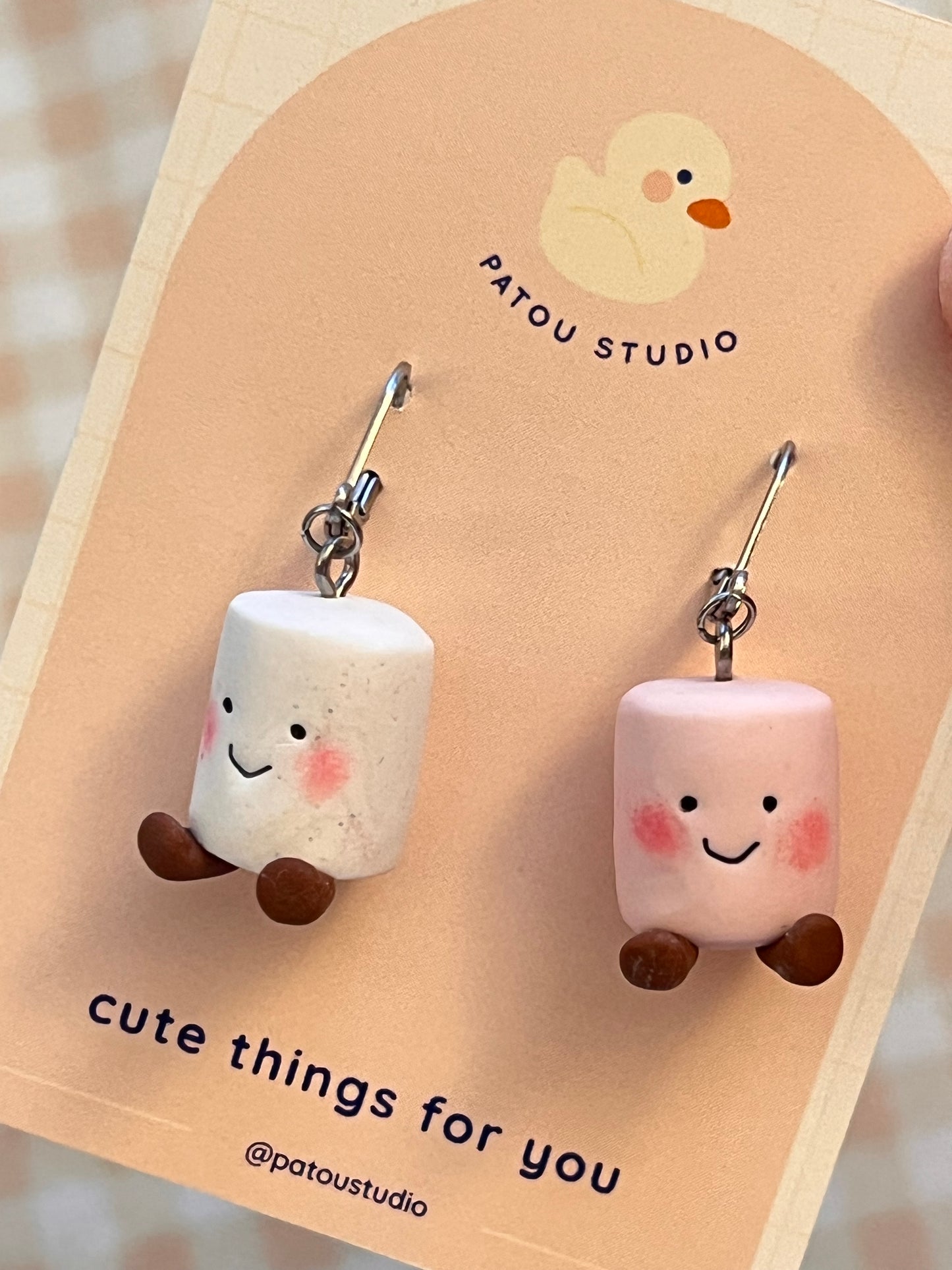 marshmallow jelly inspired miniature ~ dangle earrings
