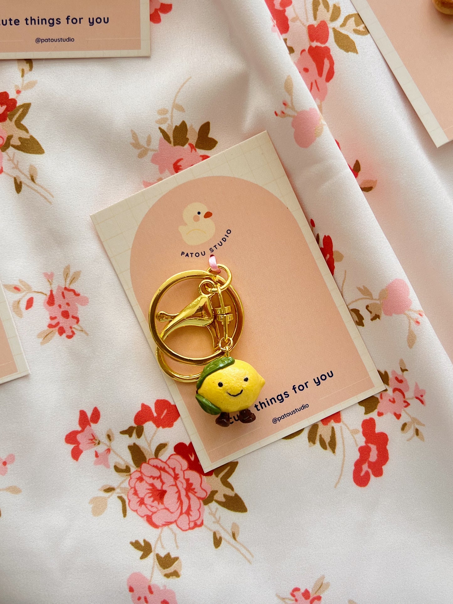 jellycat inspired lemon keychain