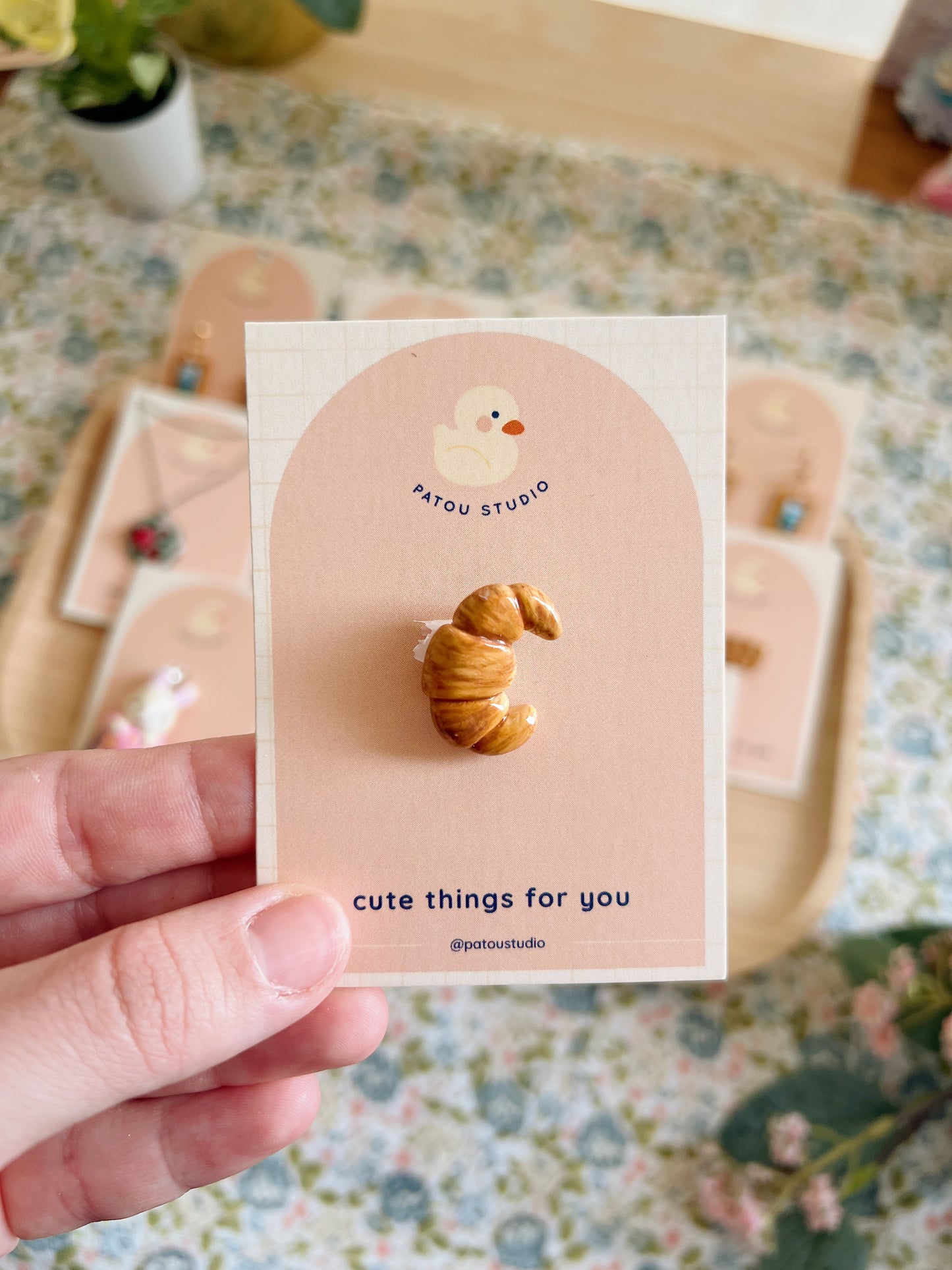croissant fridge magnet