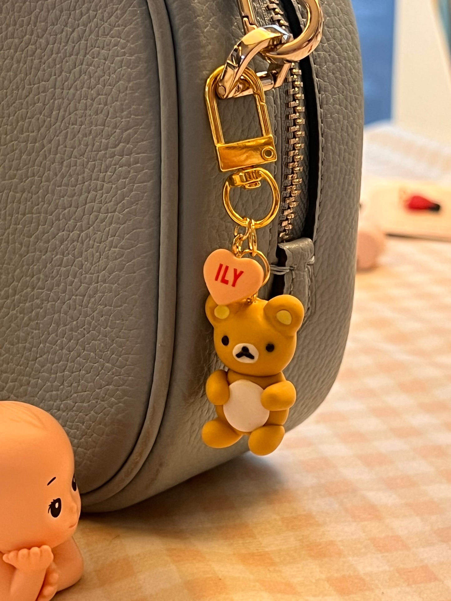 cute bear heart ~ keychain charm ~ rilakkuma inspired