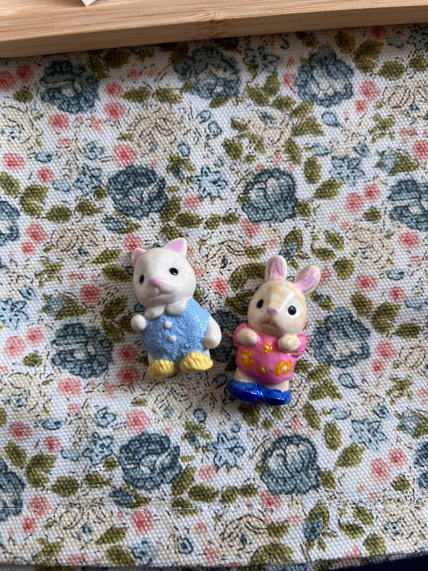 white cat calico critter charm