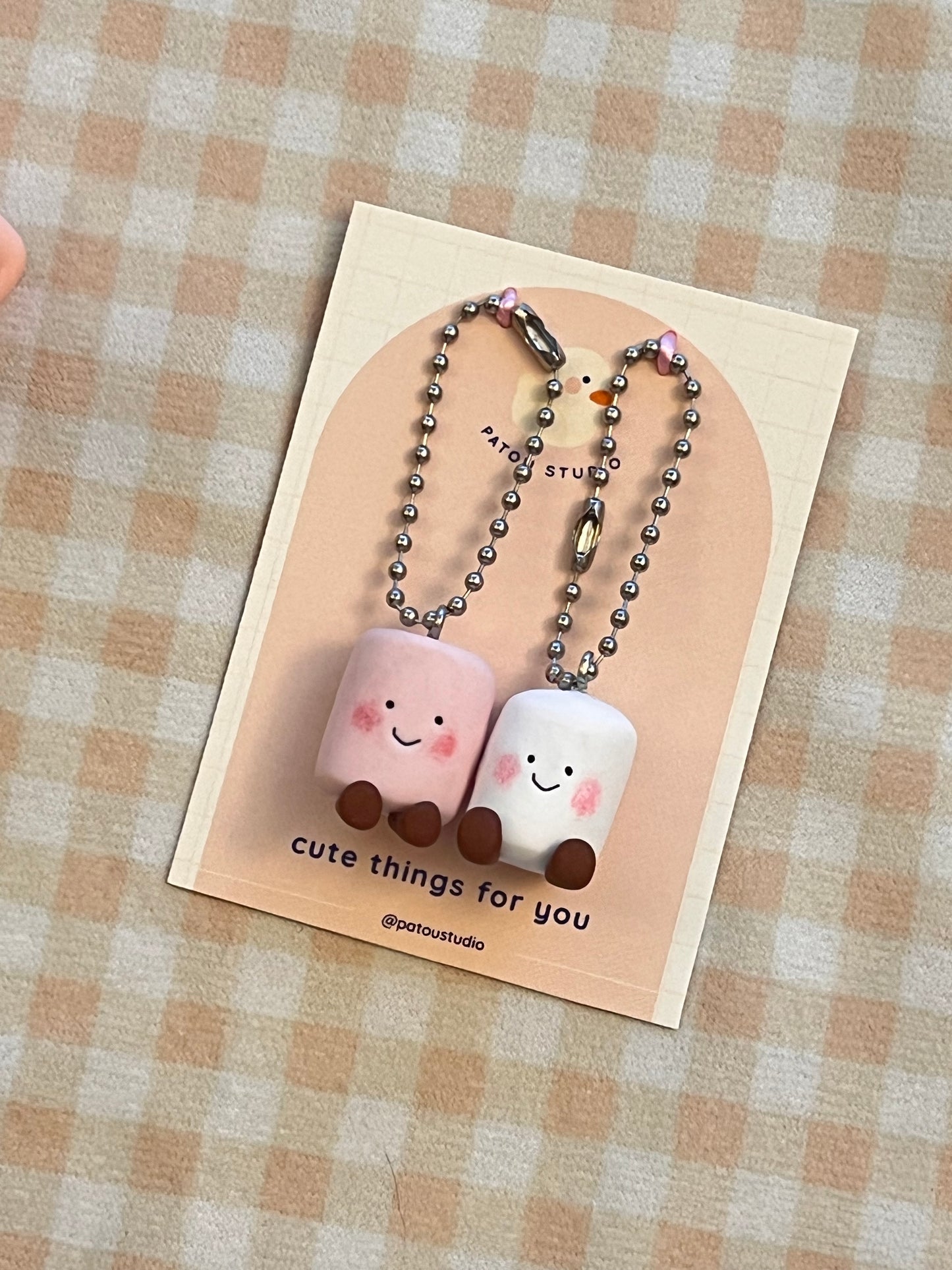 marshmallow miniature ~ keychain charm ~ jelly inspired