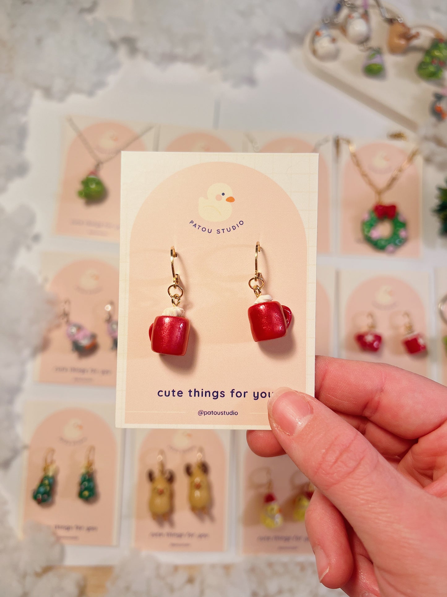 gingerbread miniature dangle earrings | fake food, holidays, cookie, christmas tree