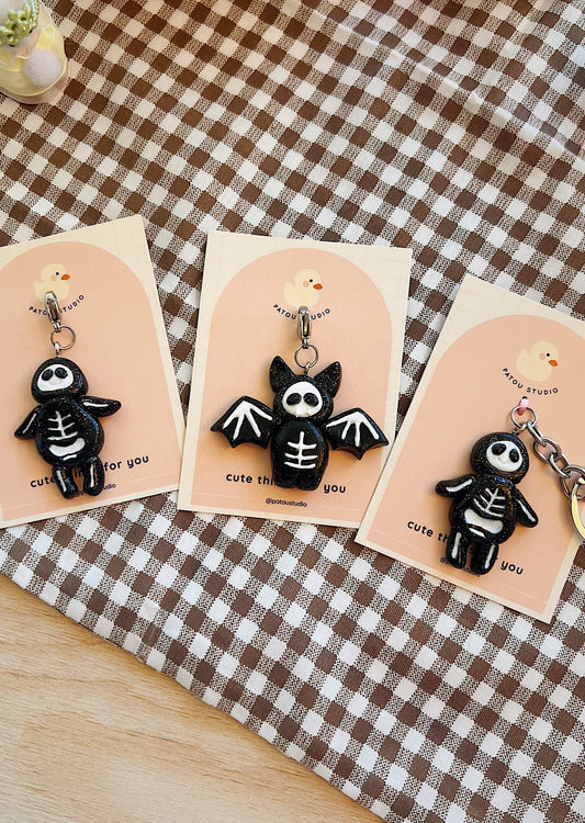skeleton bat or bob | jellycat inspired handmade keychain charm