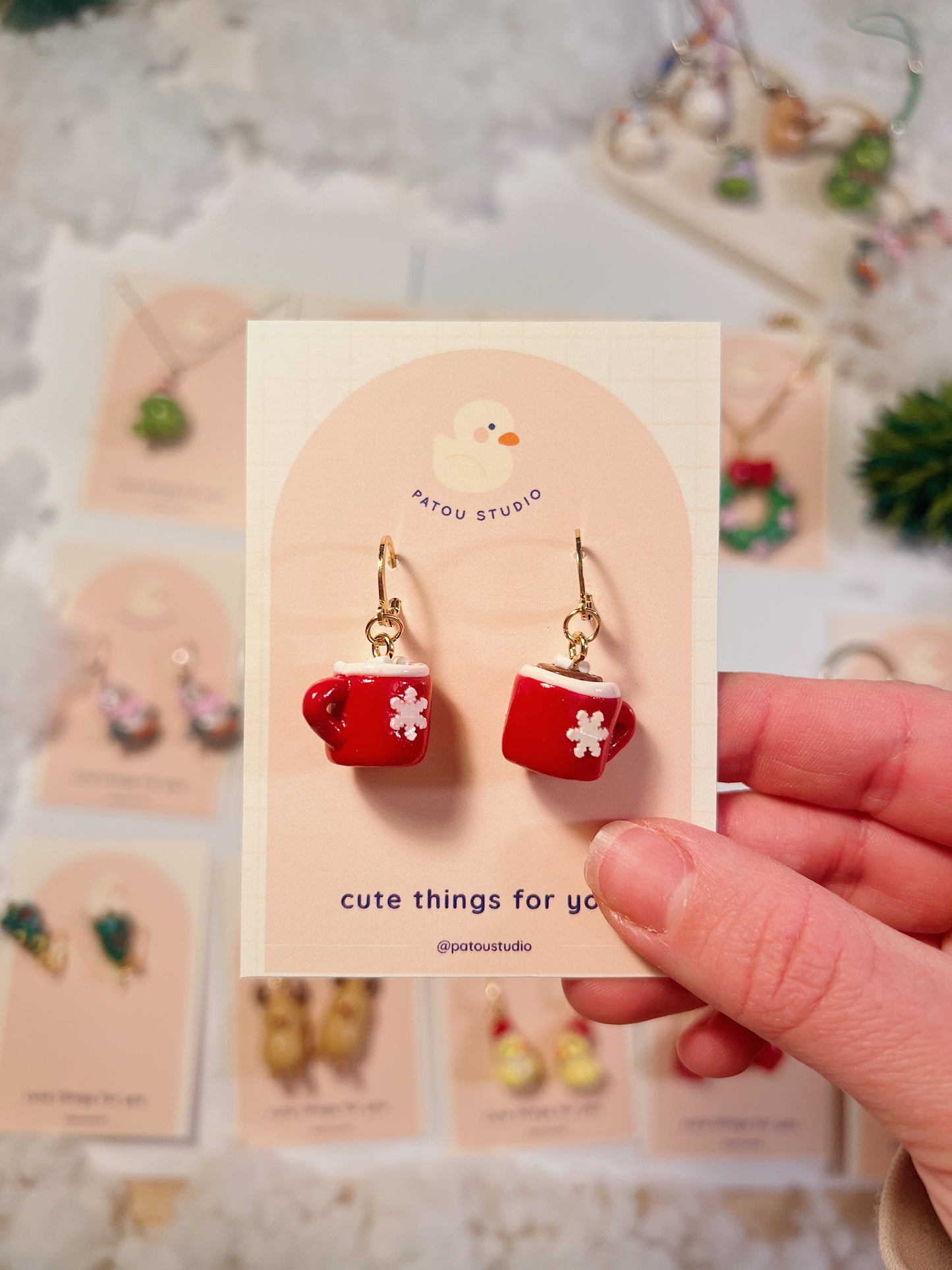 gingerbread miniature dangle earrings | fake food, holidays, cookie, christmas tree