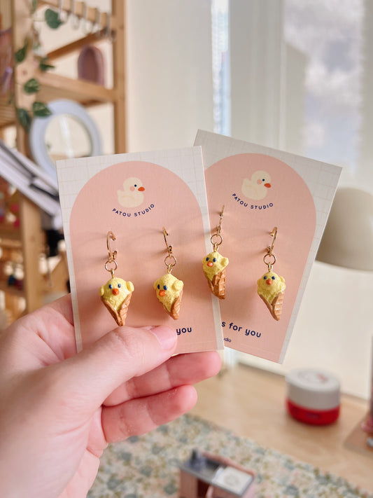 tiny patou ice cream dangle earrings