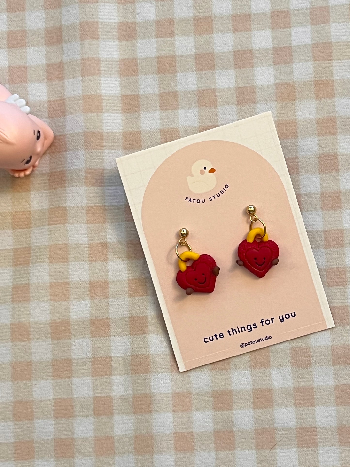 heart locker jelly inspired miniature ~ dangle earrings