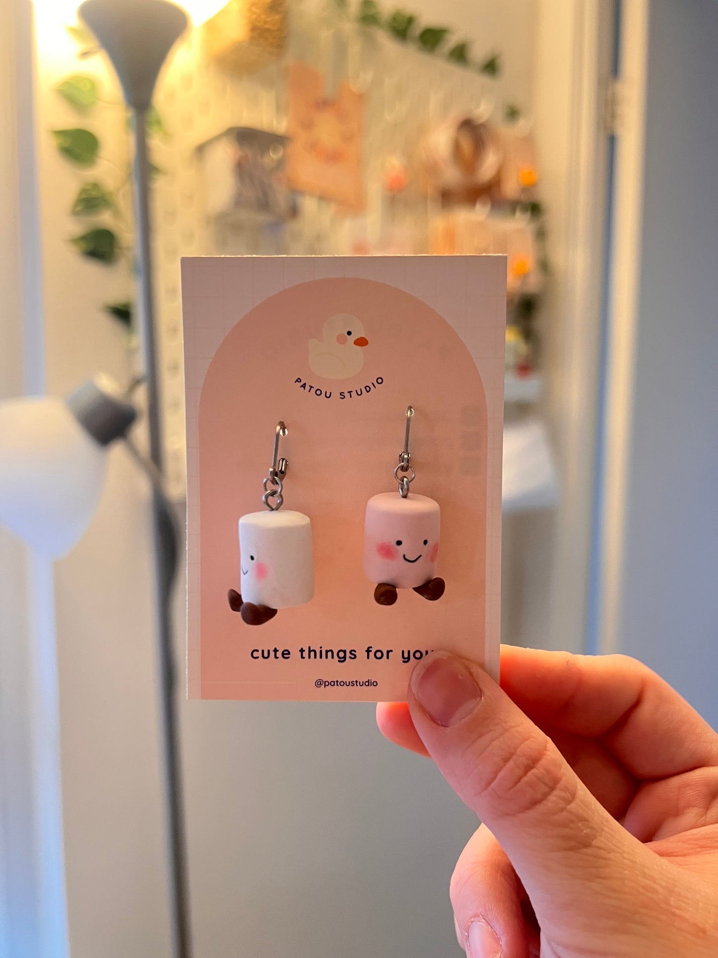 marshmallow jelly inspired miniature ~ dangle earrings