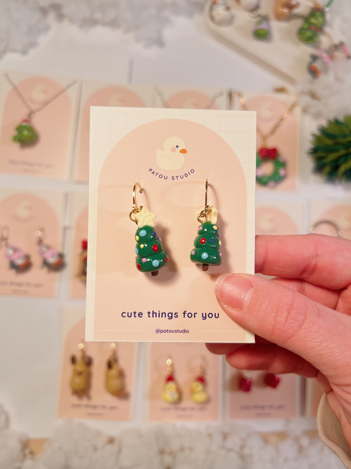 gingerbread miniature dangle earrings | fake food, holidays, cookie, christmas tree