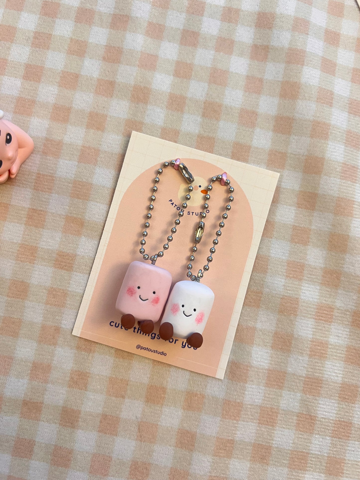 marshmallow miniature ~ keychain charm ~ jelly inspired