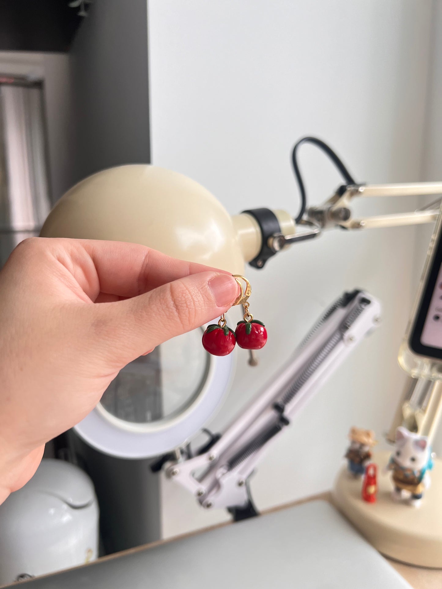 tiny tomatoes dangle earrings