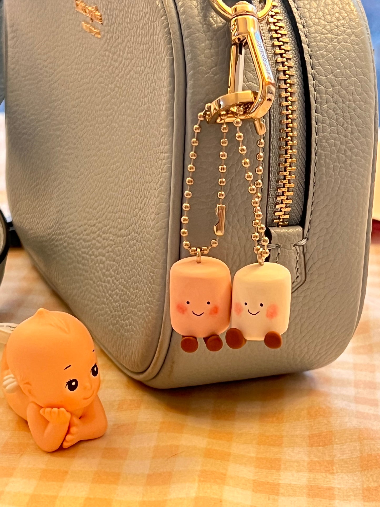 marshmallow miniature ~ keychain charm ~ jelly inspired