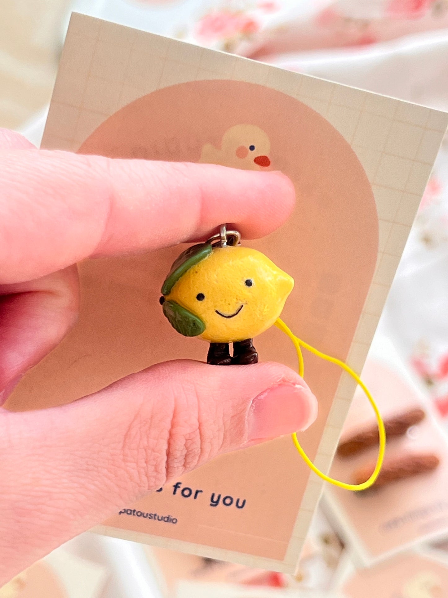 jellycat inspired lemon phone charm